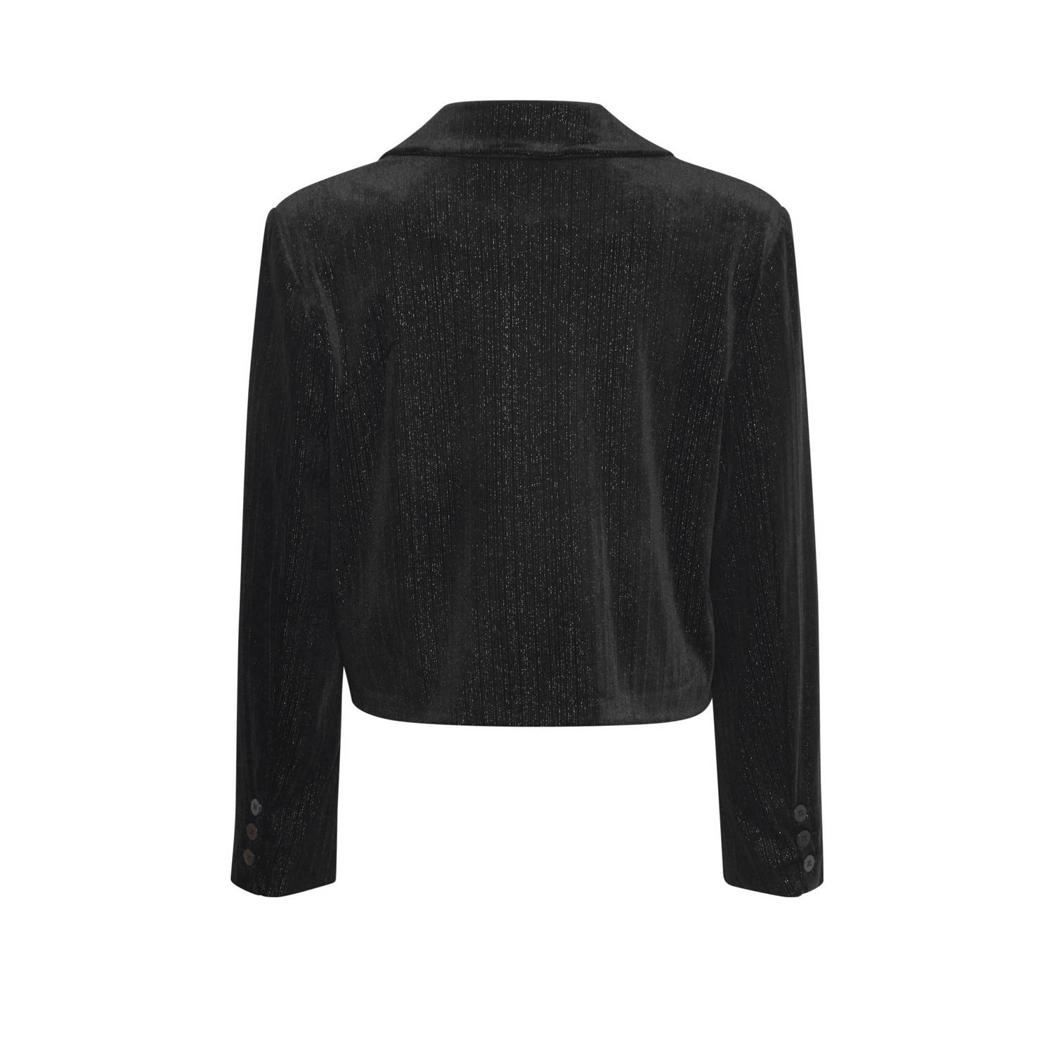 ICHI cropped blazer IHKATE zwart lurex