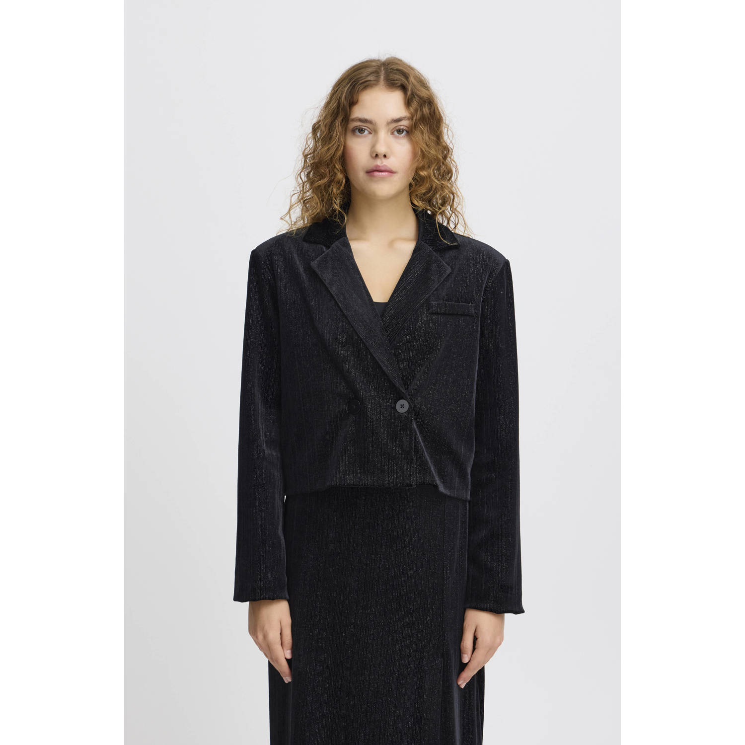 Ichi Glamour Zwarte Jassen Freewear Black Dames
