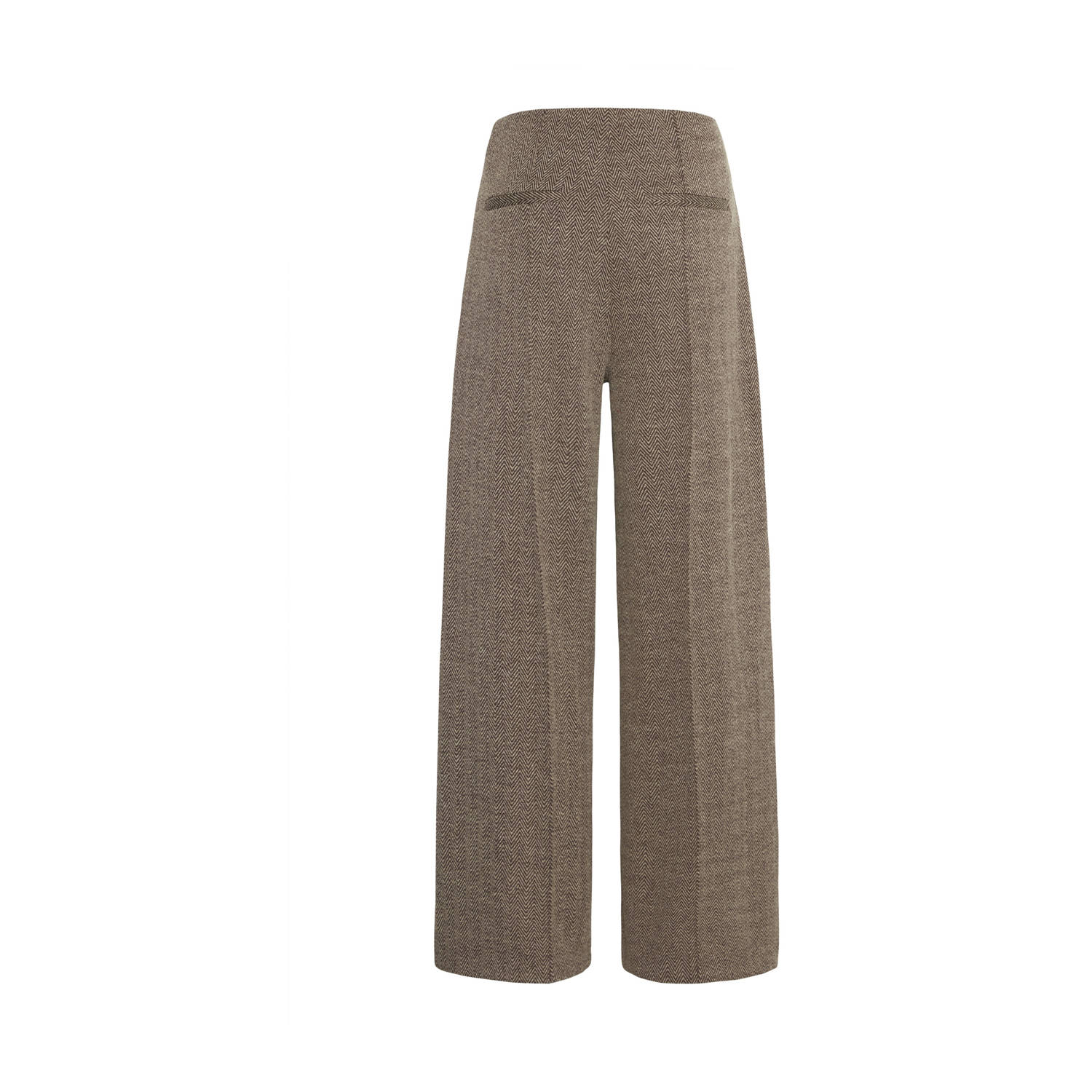 ICHI gestreepte wide leg broek IHKATE lichtbruin