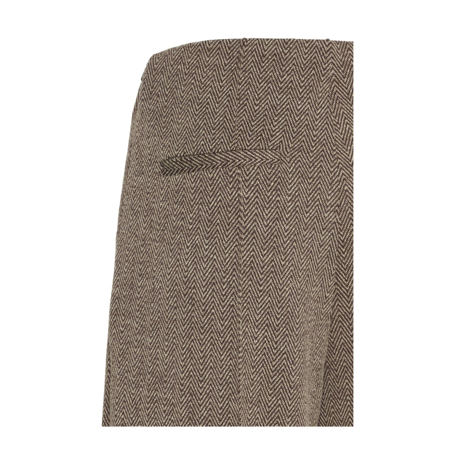 ICHI gestreepte wide leg broek IHKATE lichtbruin
