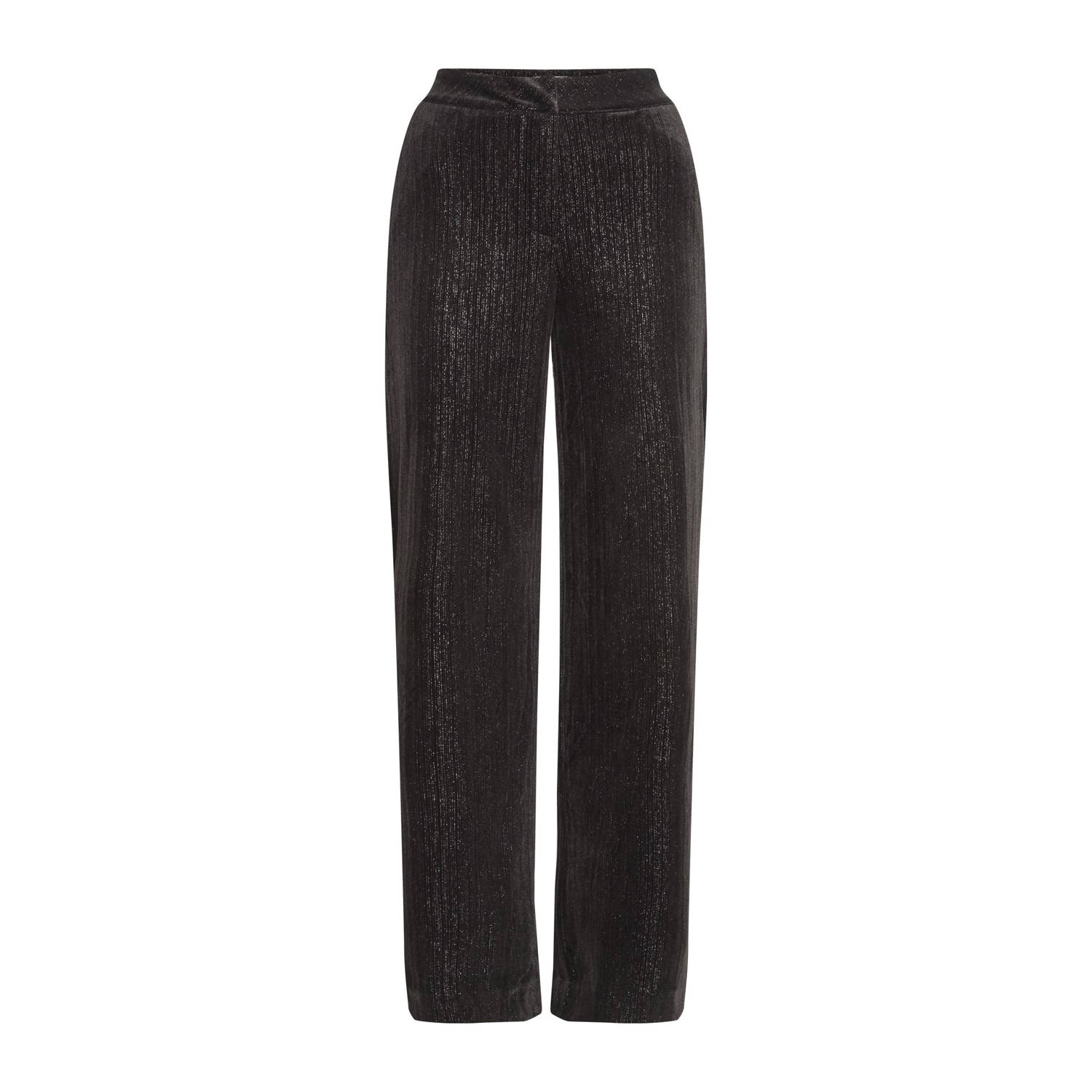 ICHI high waist wide leg broek IHKATE zwart