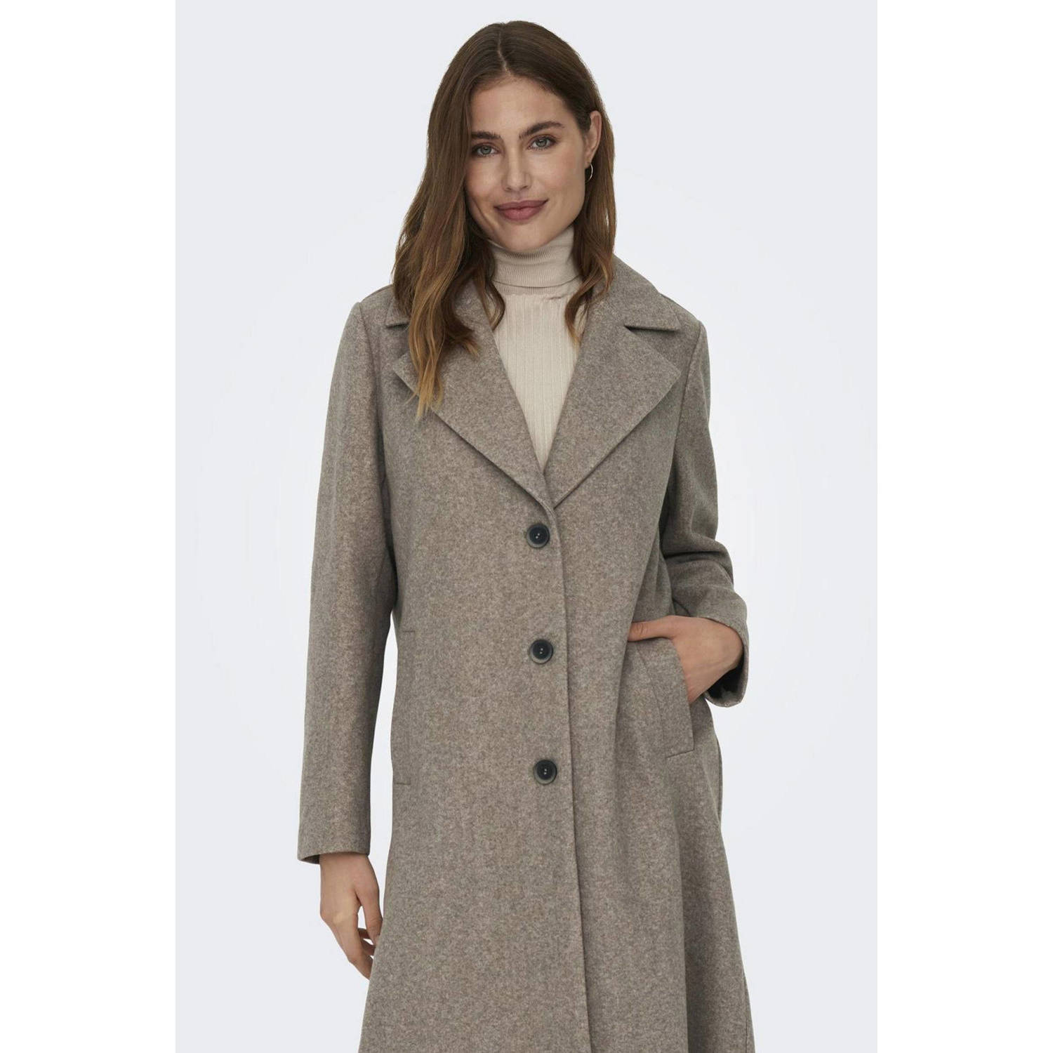 Only Lange Jas voor Vrouwen Beige Dames