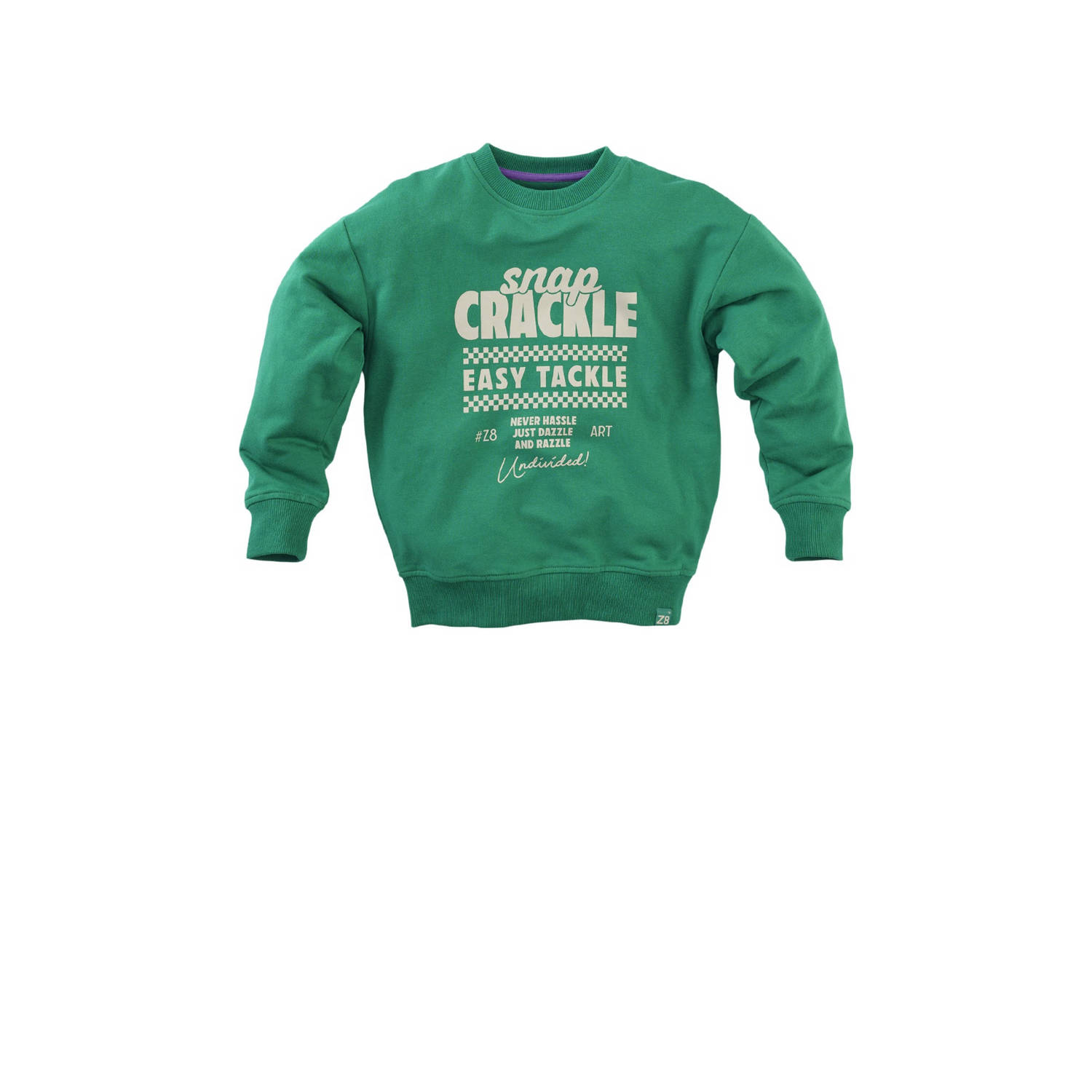 Z8 sweater Jay met tekstopdruk groen