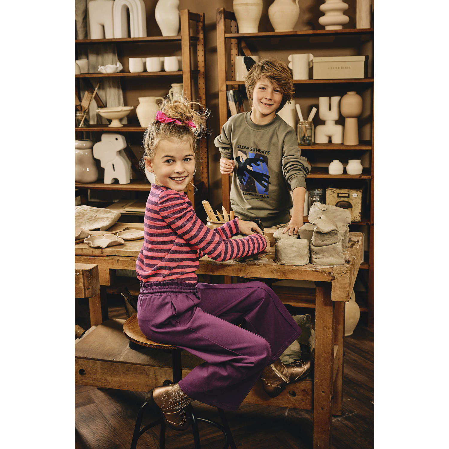 Z8 wide leg broek Maureen paars