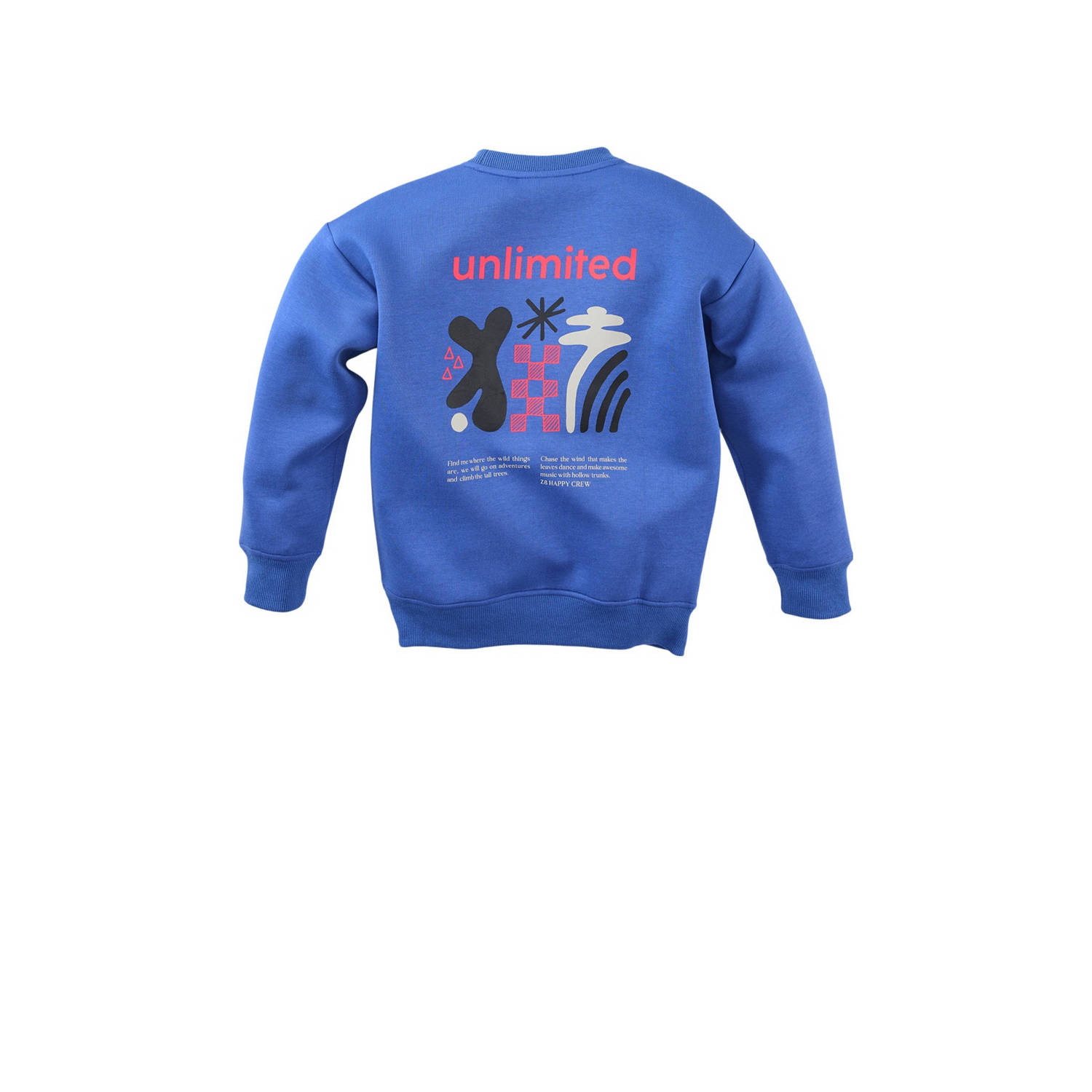 Z8 sweater Alwin met backprint blauw