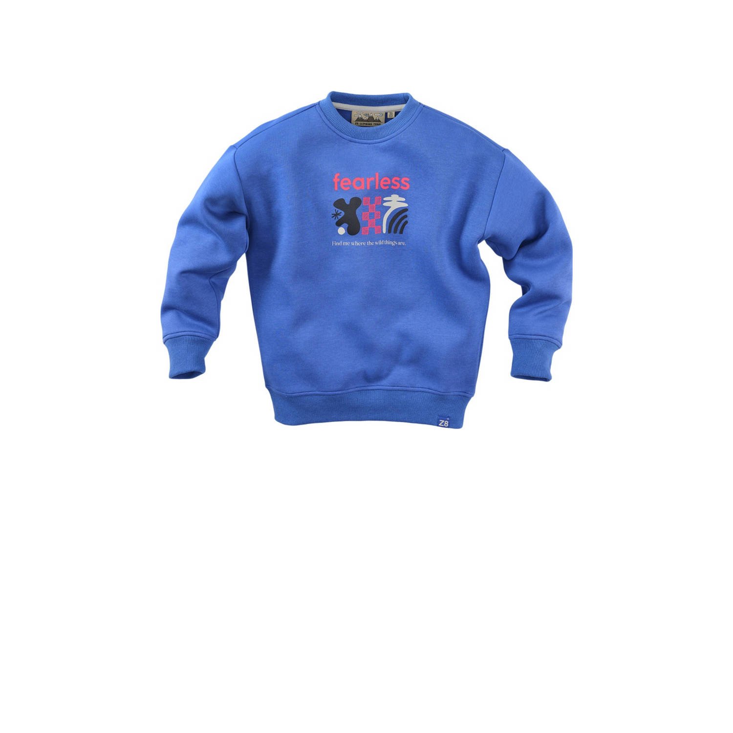 Z8 sweater Alwin met backprint blauw