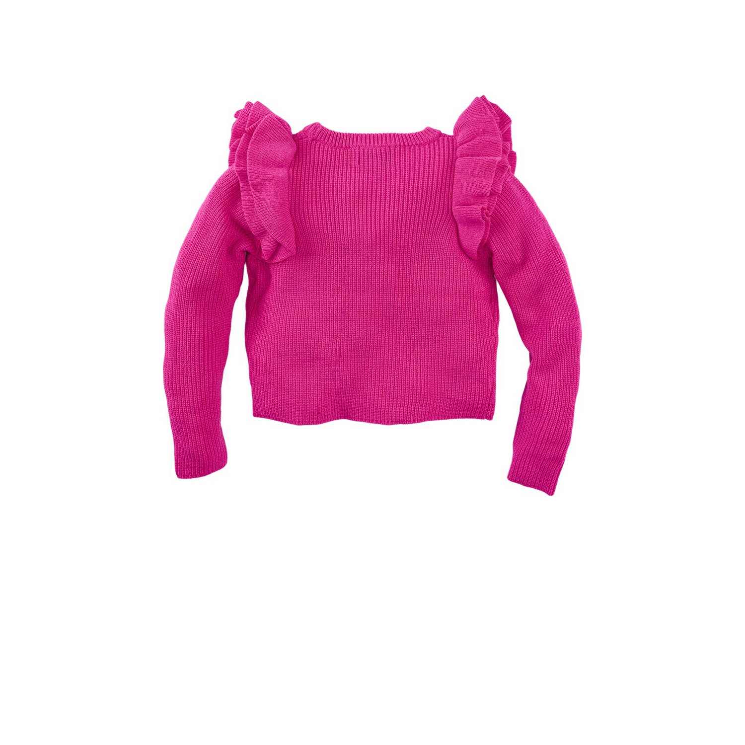 Z8 gebreide trui Lott met ruches roze