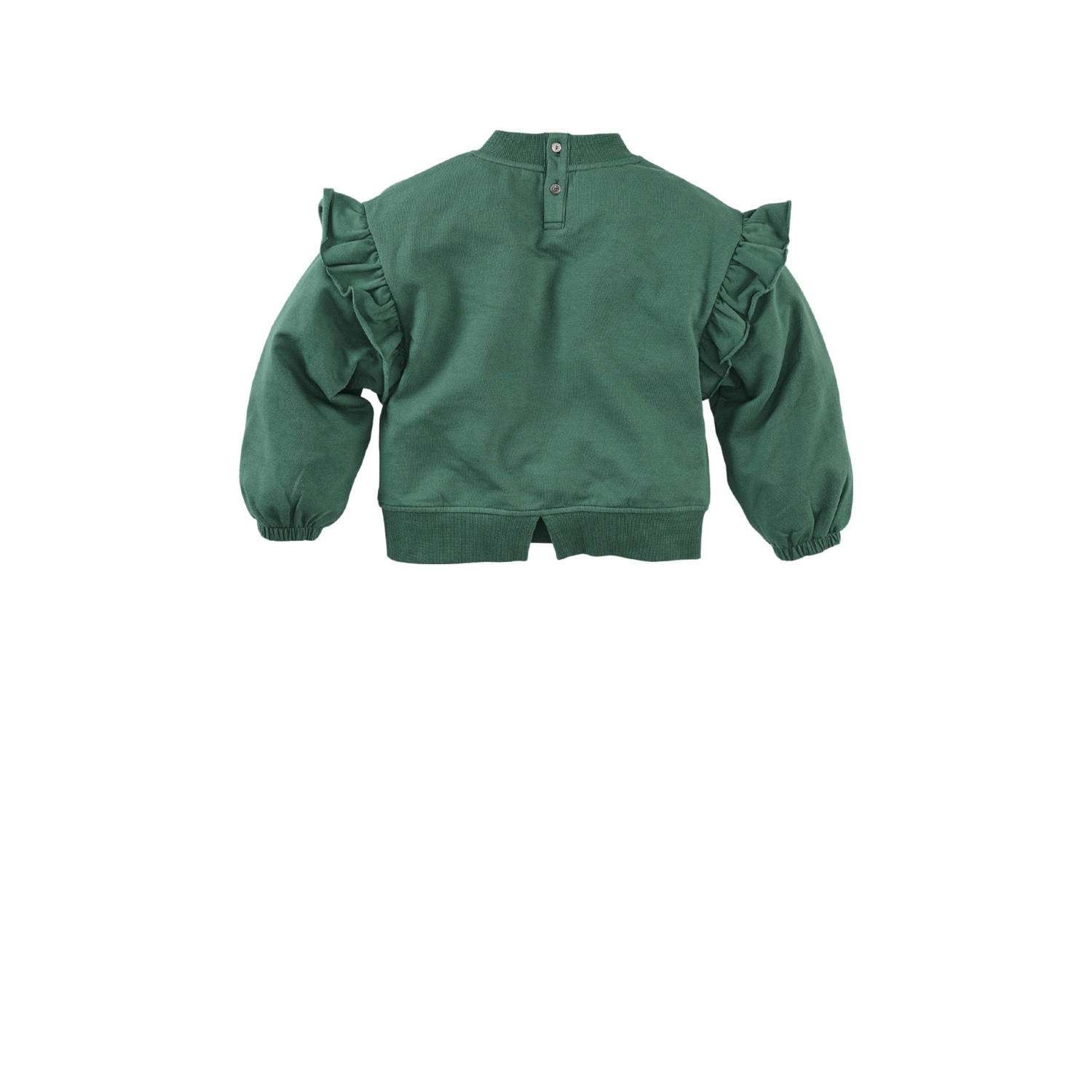 Z8 sweater Myla met ruches groen