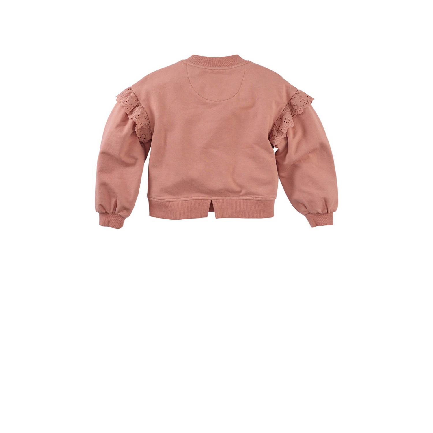 Z8 sweater Else met ruches zalmroze