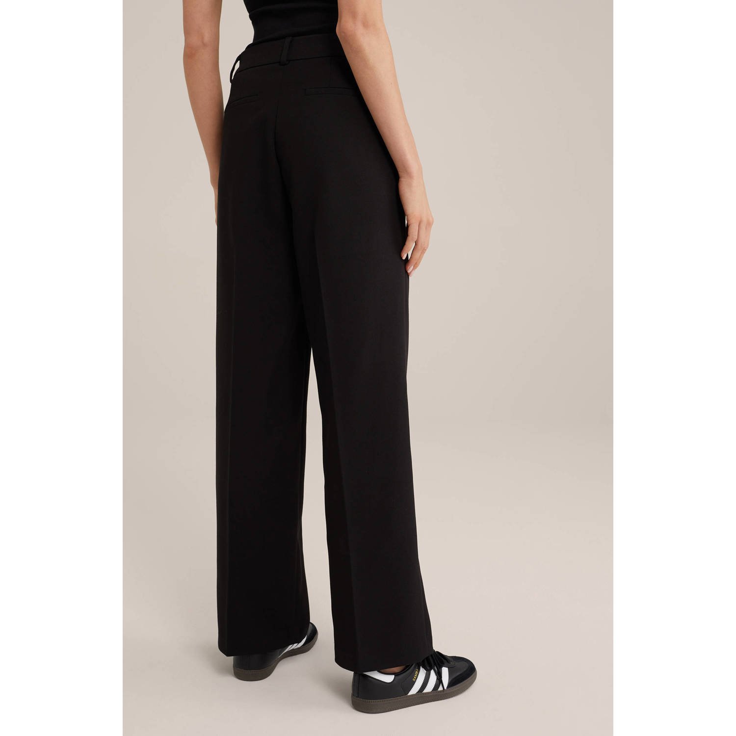 WE Fashion straight fit pantalon zwart