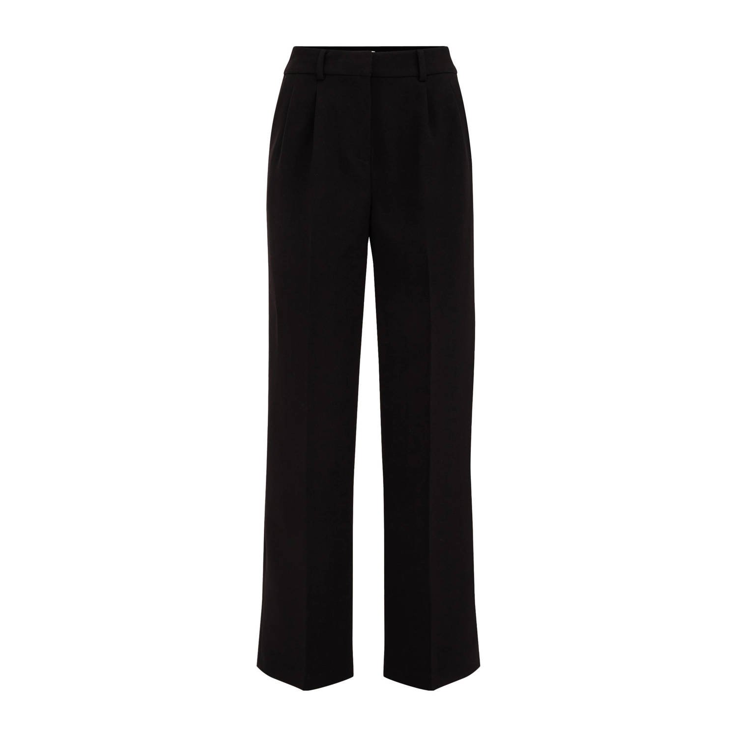 WE Fashion straight fit pantalon zwart