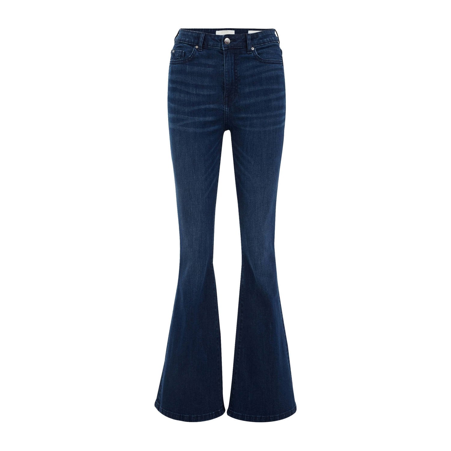 WE Fashion high waist flared jeans dark blue denim