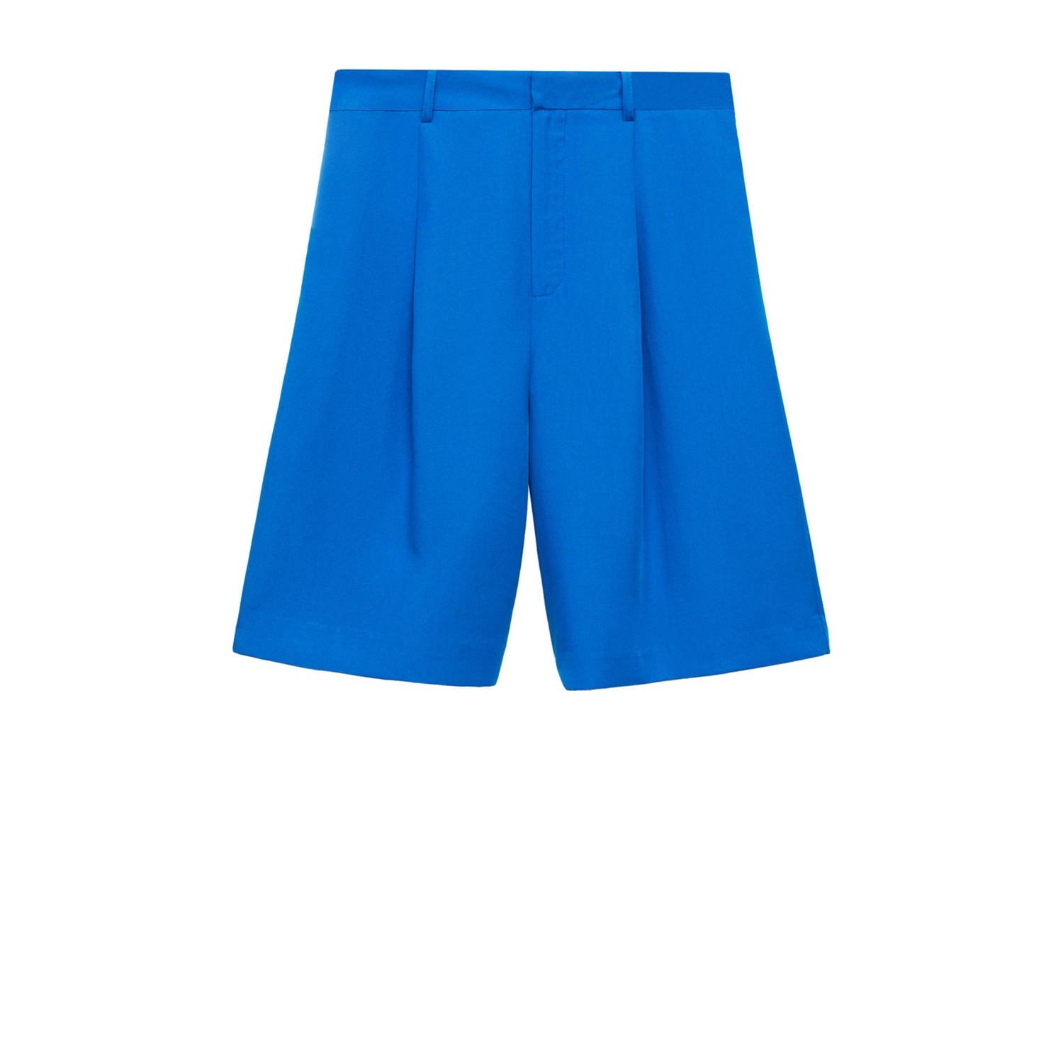 Mango high waist straight fit short blauw