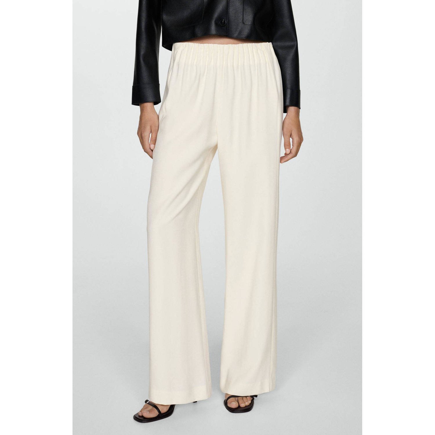 Mango wide leg pantalon crème