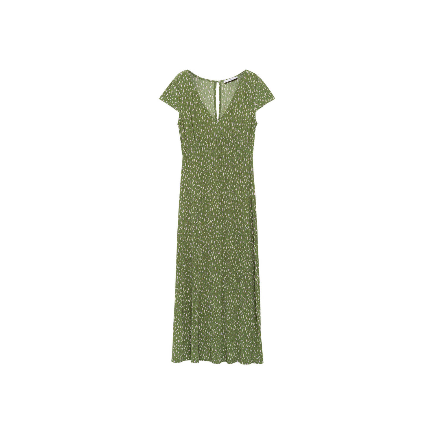 Mango maxi jurk met stippen groen