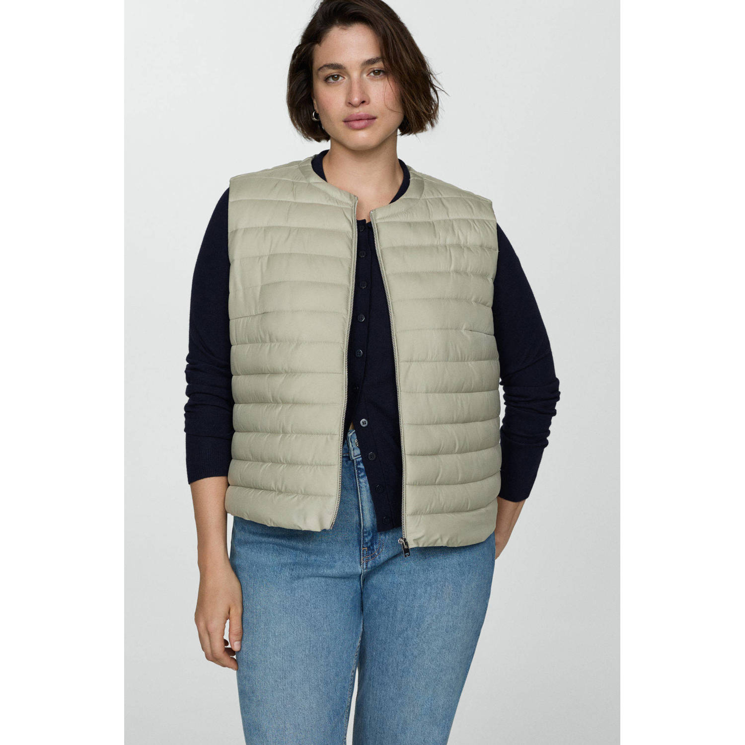 Mango bodywarmer grijs
