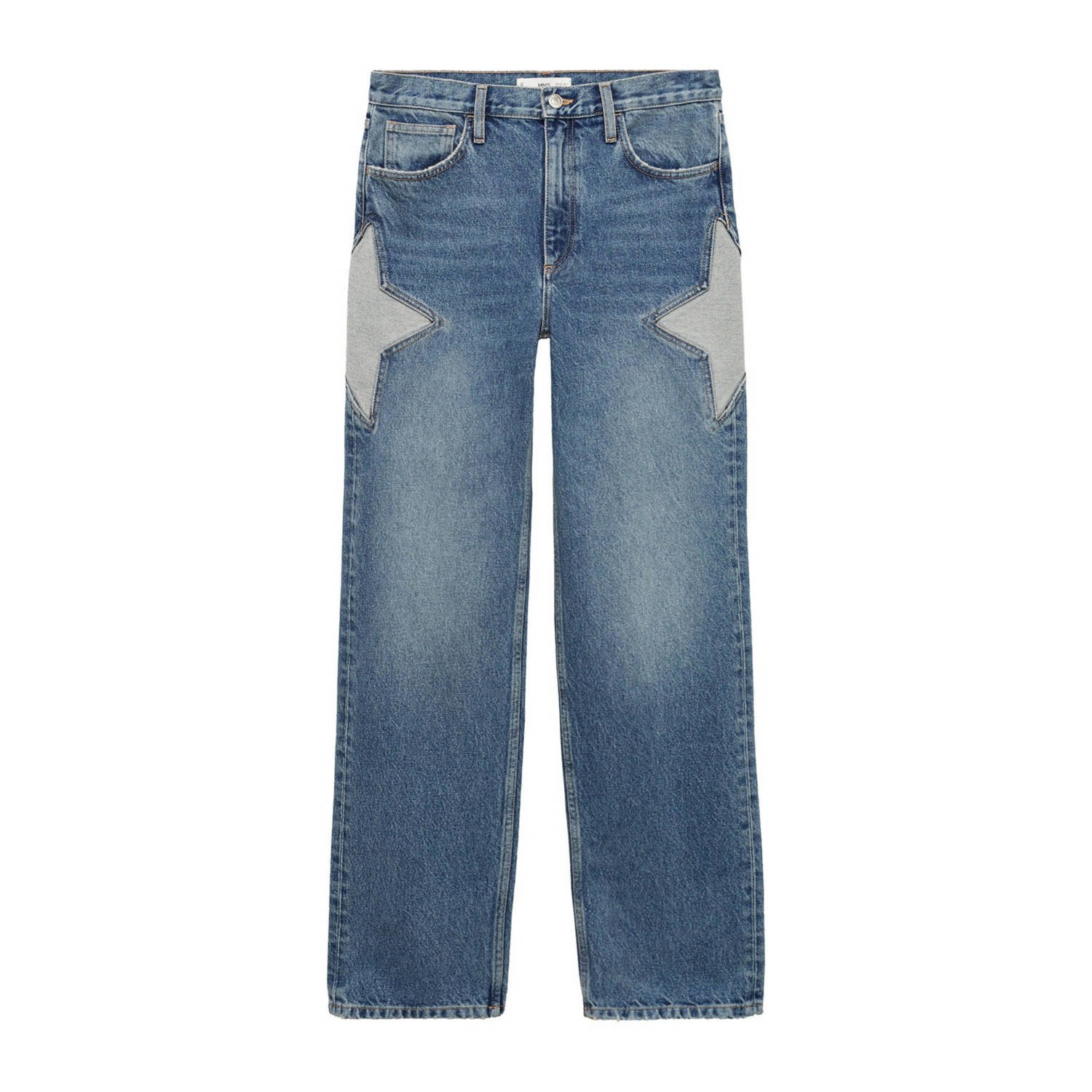 Mango straight leg jeans medium blue denim