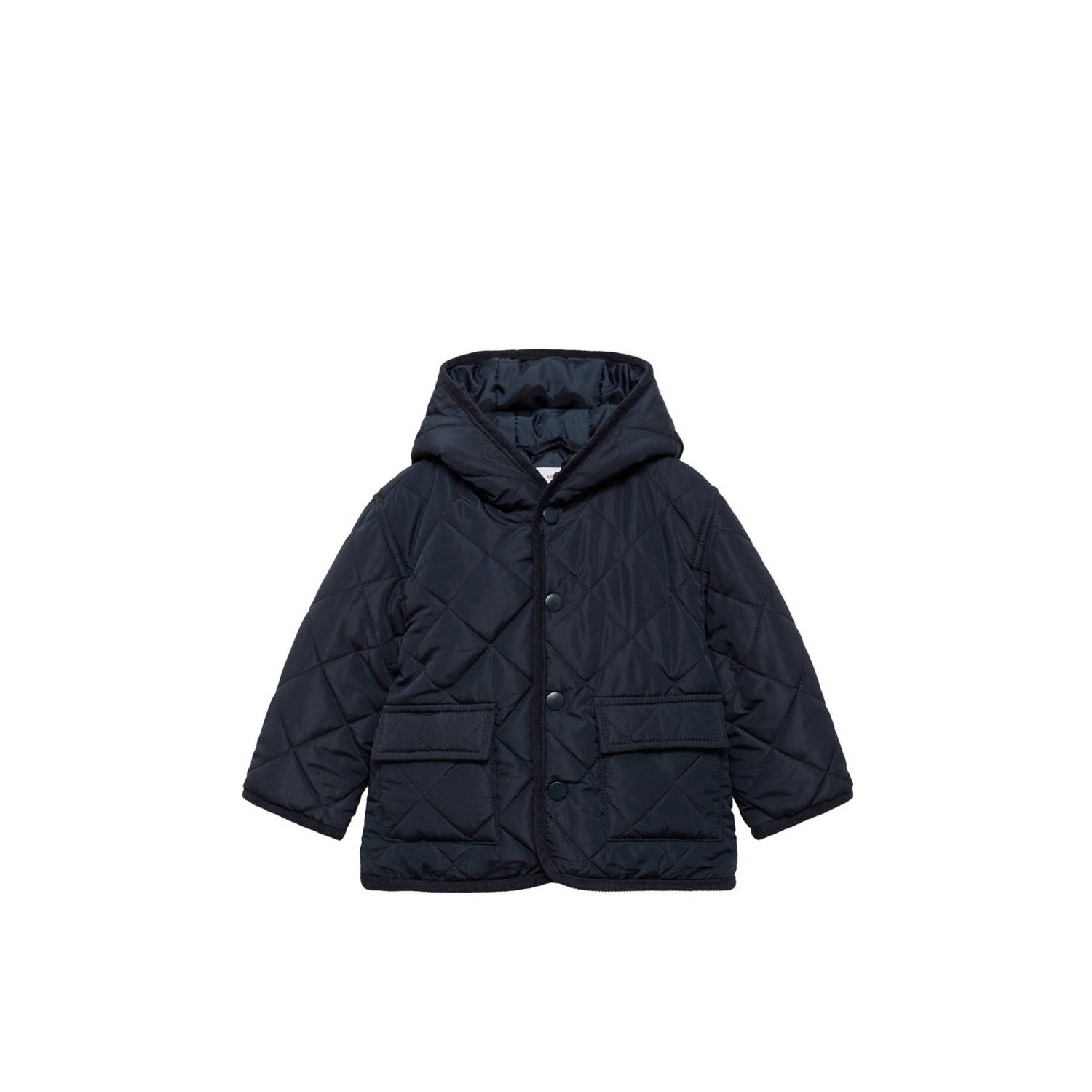 Mango Kids gewatteerde winterjas donkerblauw