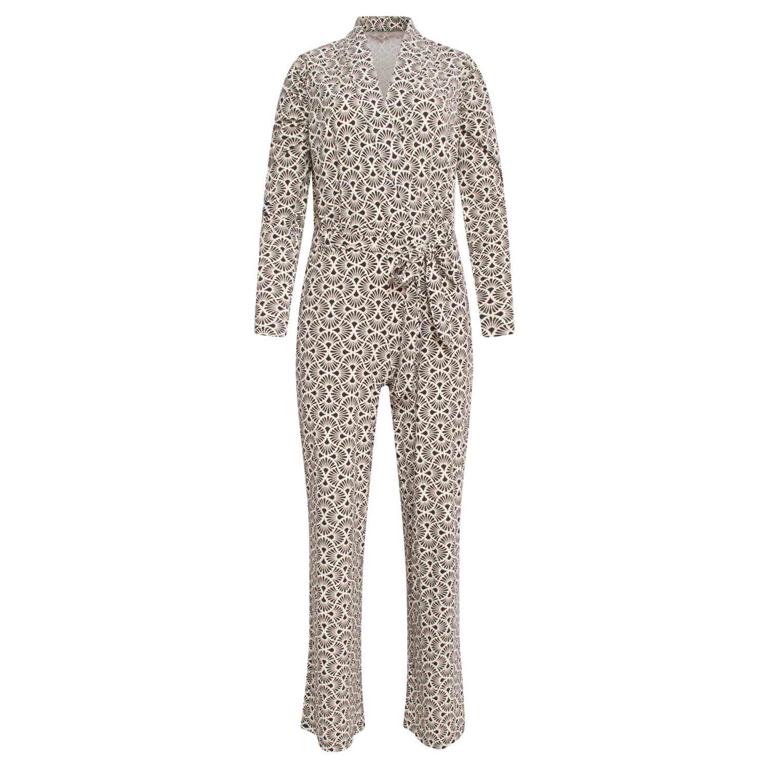 Smashed Lemon gebloemde jumpsuit crème zwart