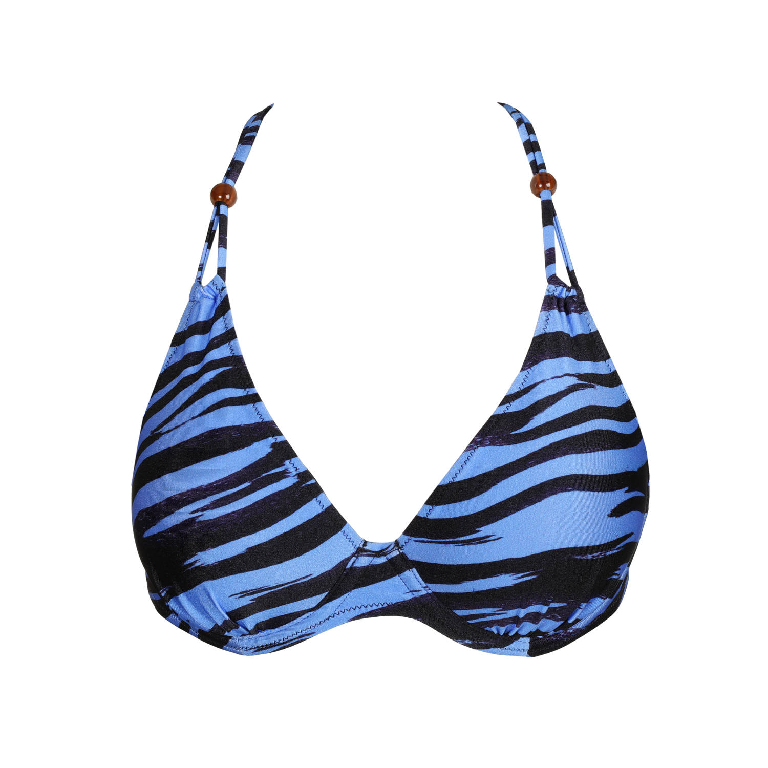 Marie Jo voorgevormde beugel bikinitop Marva blauw zwart