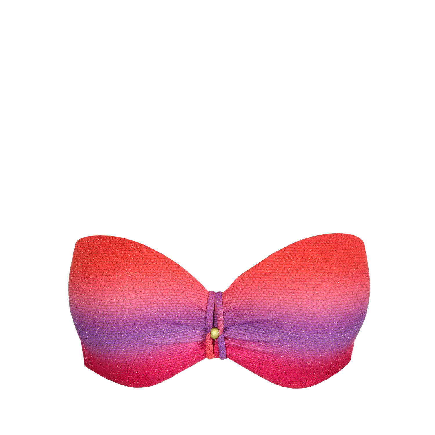 Marie Jo voorgevormde strapless bandeau bikinitop Nusa Dua rood roze paars