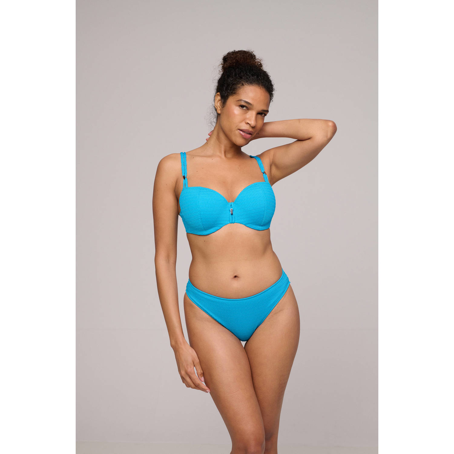 Marie Jo bikinibroekje Cherilyn met textuur blauw