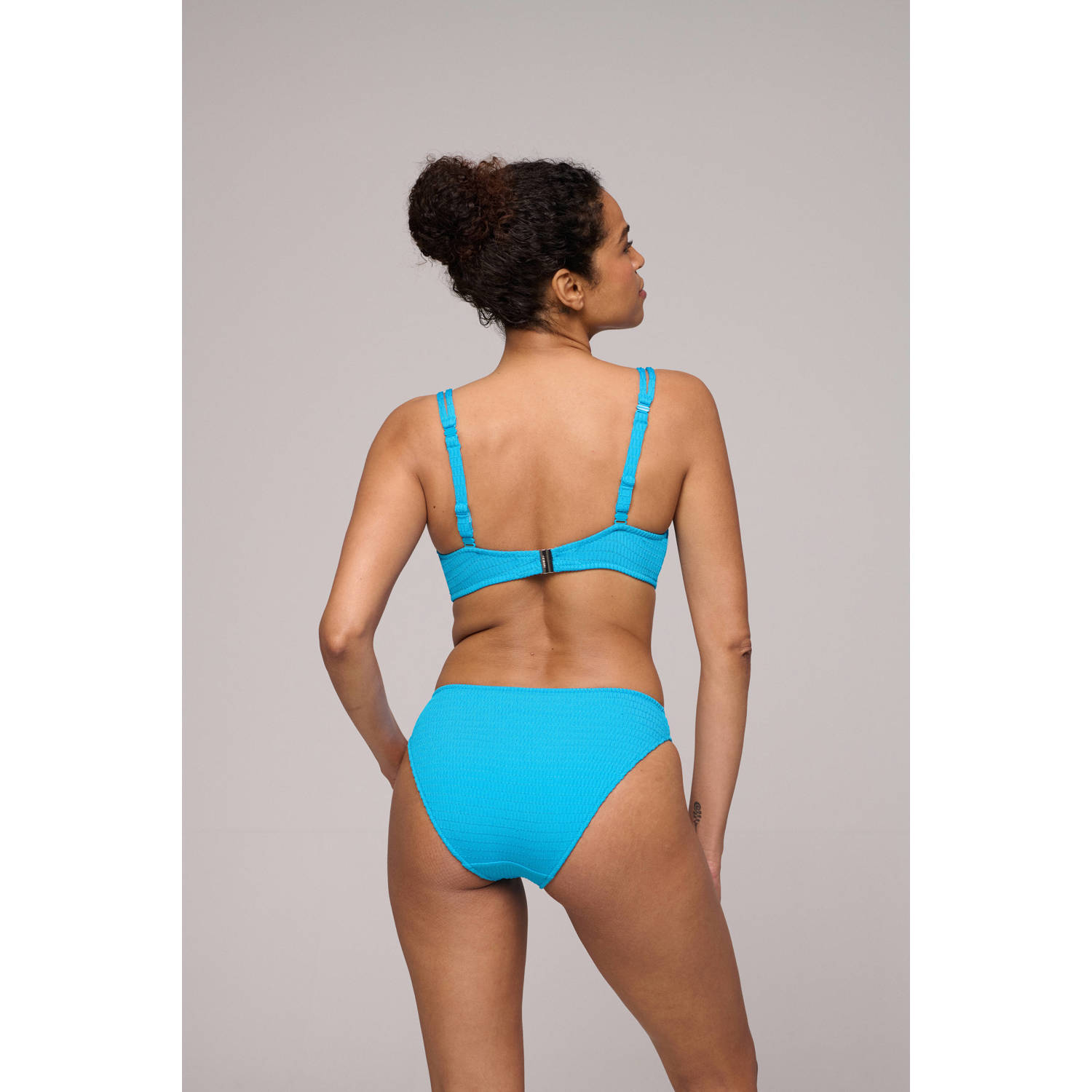 Marie Jo bikinibroekje Cherilyn met textuur blauw