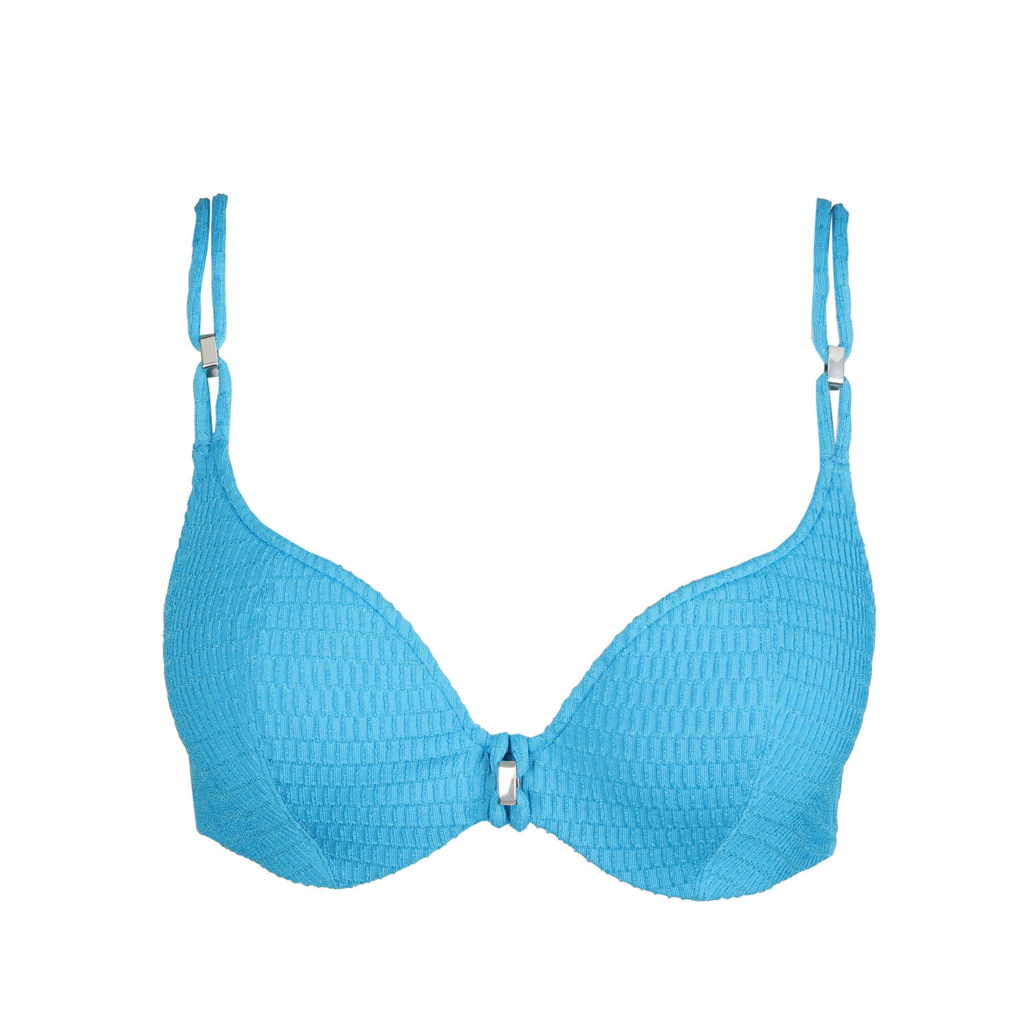 Marie Jo voorgevormde beugel bikinitop Cherilyn met textuur blauw