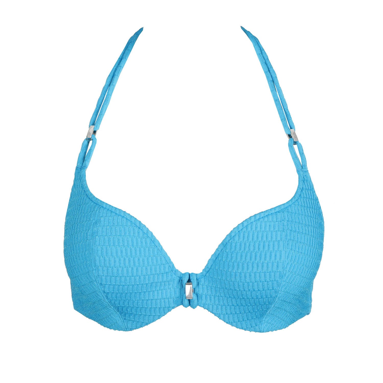 Marie Jo voorgevormde beugel bikinitop Cherilyn met textuur blauw