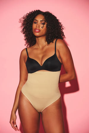 medium corrigerende high waist string lichtbeige