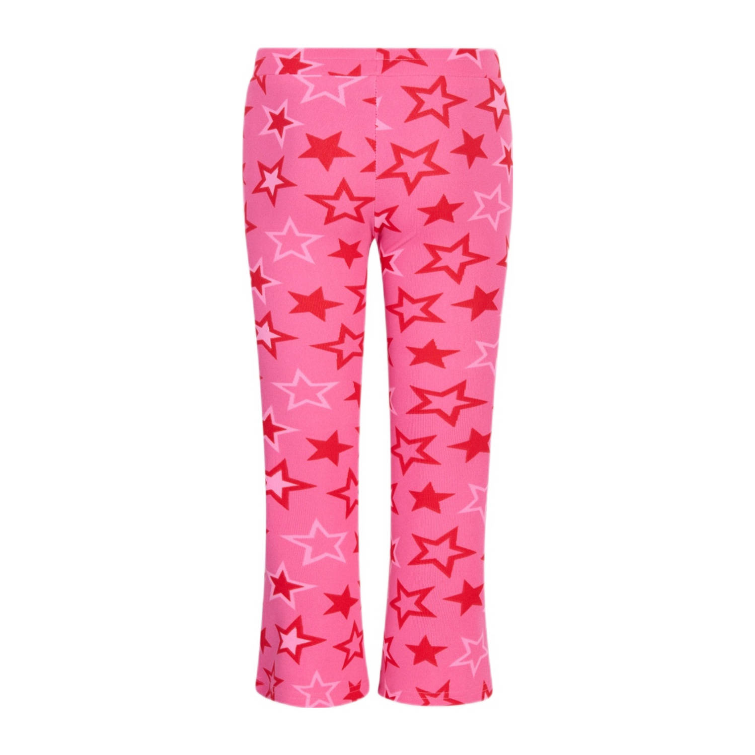 Shoeby high waist flared broek met all over print roze