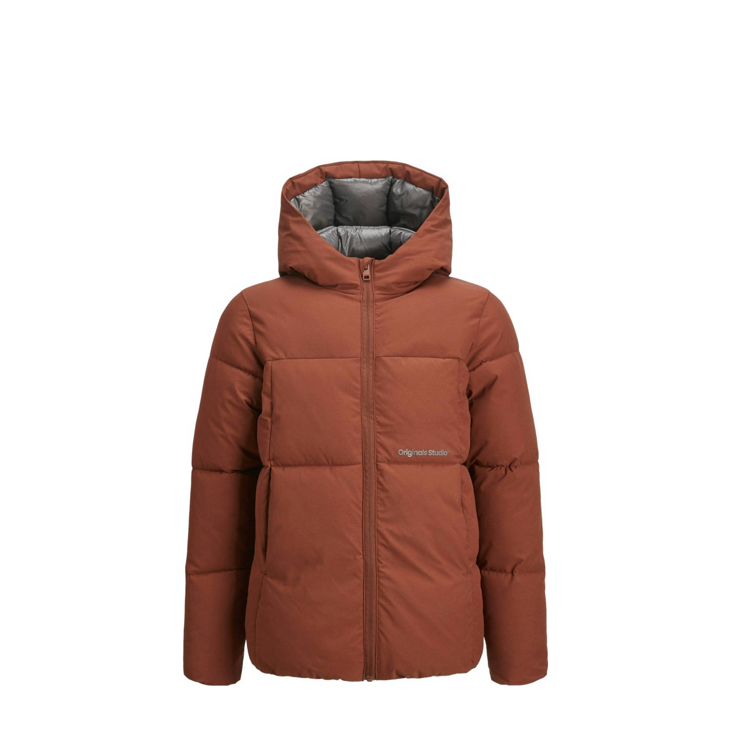 JACK & JONES JUNIOR gewatteerde winterjas JORVESTERBRO warmbruin