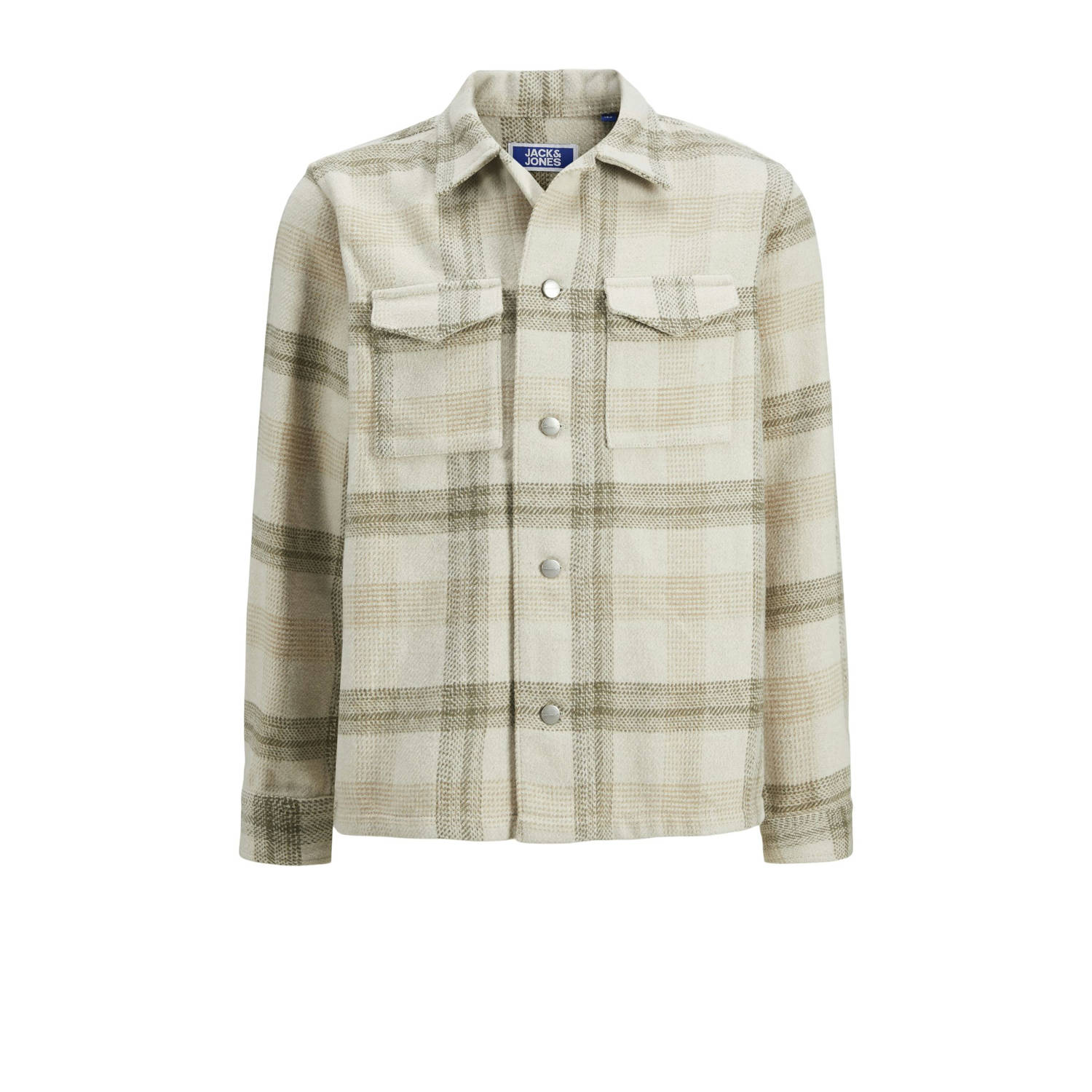 JACK & JONES JUNIOR geruit overhemd JORVESTERBRO ecru lichtbruin