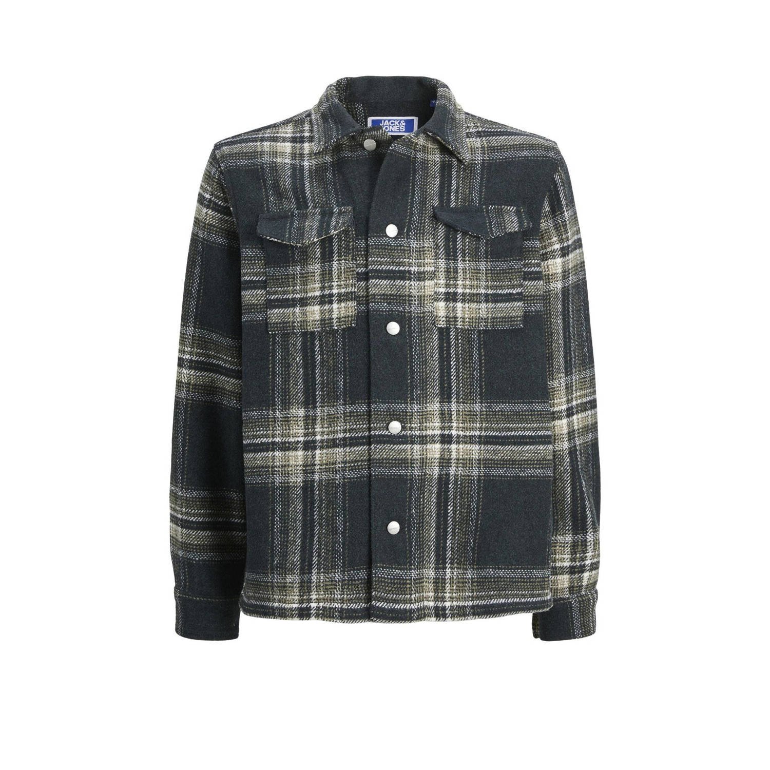 JACK & JONES JUNIOR geruit overhemd JORVESTERBRO donkerblauw ecru