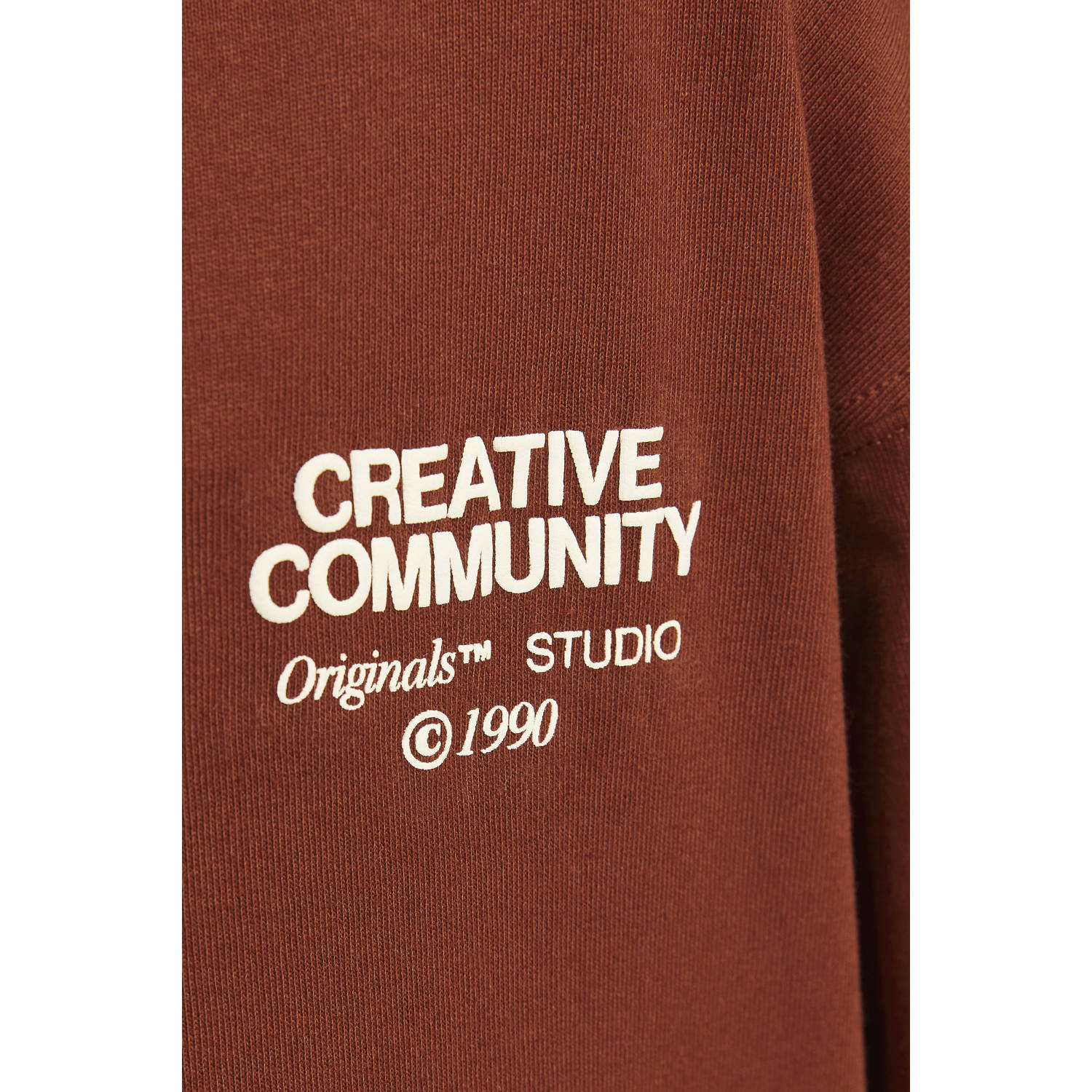 JACK & JONES JUNIOR T-shirt JORNOHO met backprint bruin