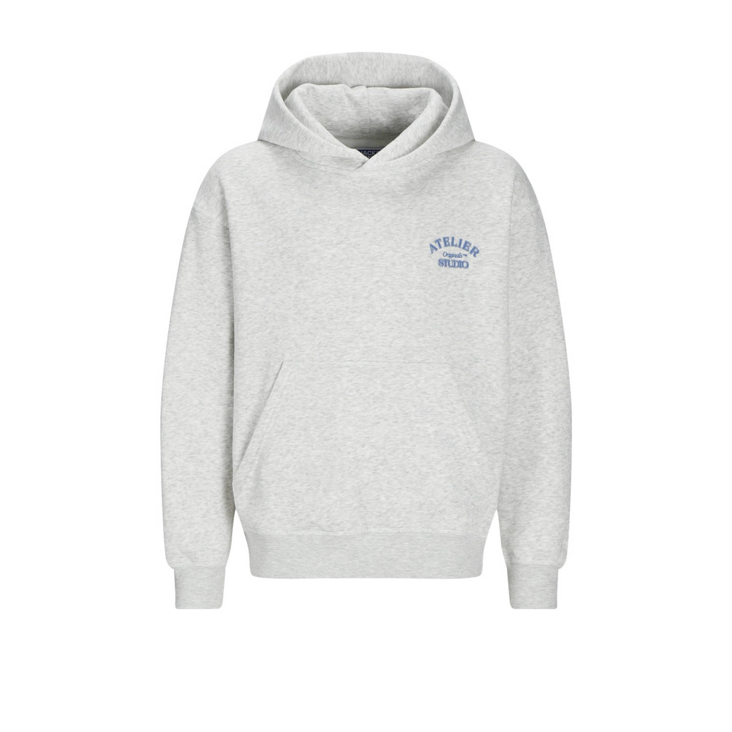 Jack & jones JUNIOR sweater met backprint grijs blauw Backprint 128