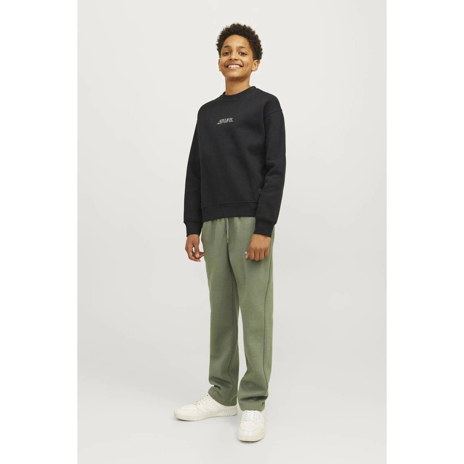 JACK & JONES JUNIOR sweater JORBROOKLYN met backprint zwart