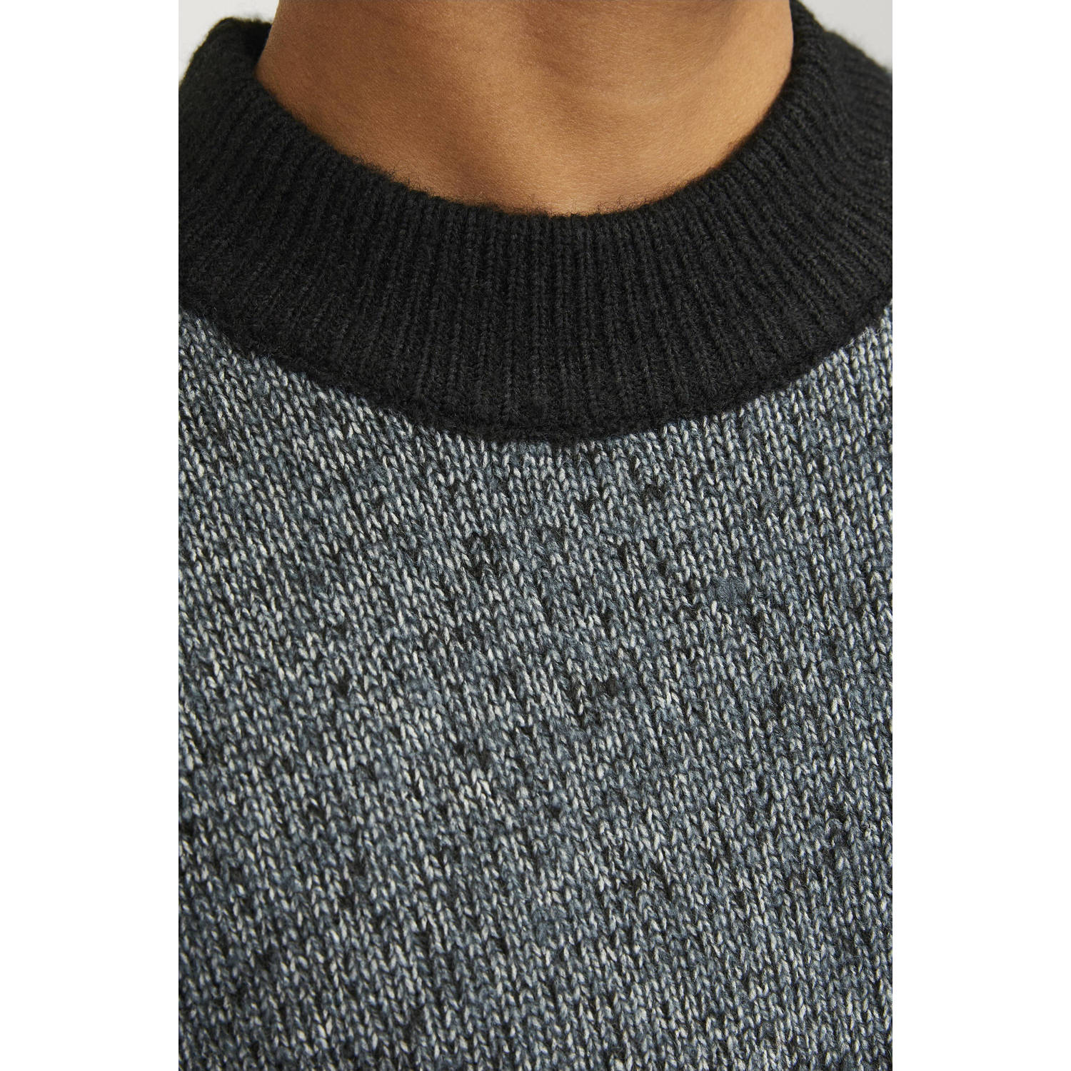 JACK & JONES JUNIOR gebreide trui donkerblauw melange