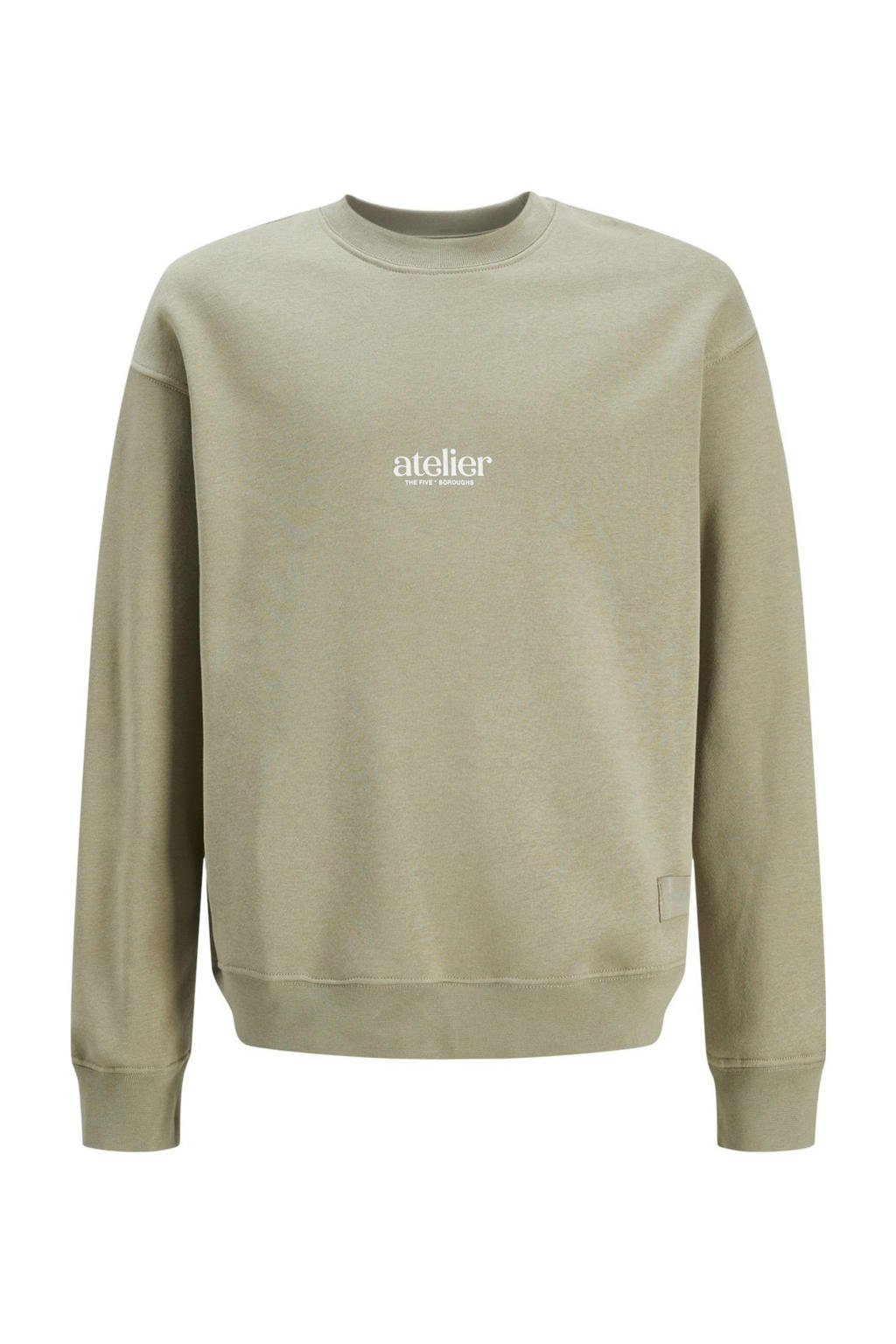 Groene jongens JACK & JONES JUNIOR sweater met lange mouwen en ronde hals