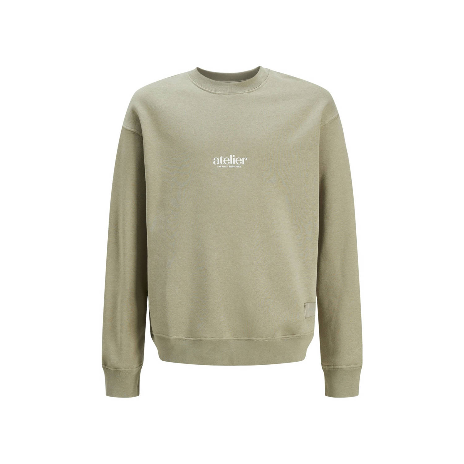 Jack & jones JUNIOR sweater met backprint grijsgroen Backprint 152
