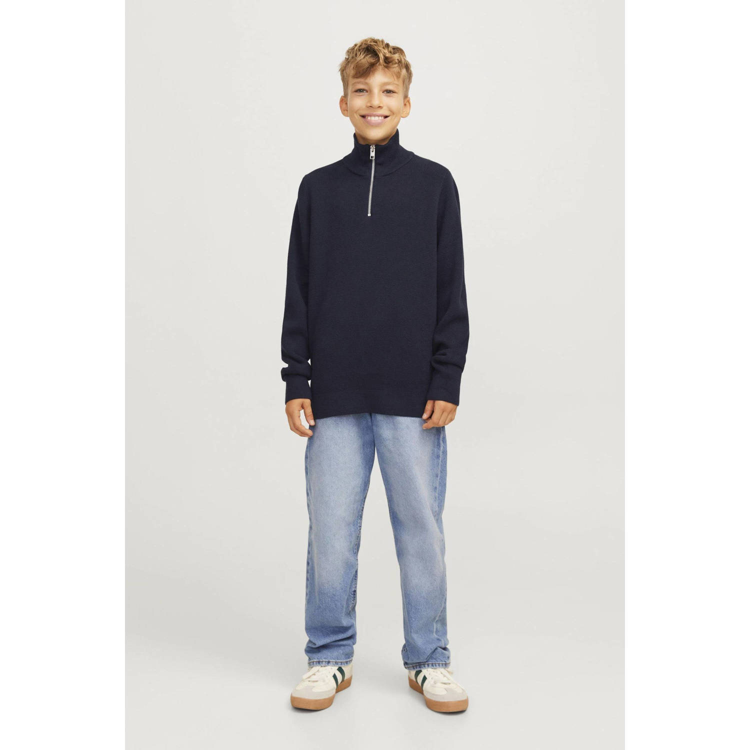 JACK & JONES JUNIOR gebreide trui donkerblauw
