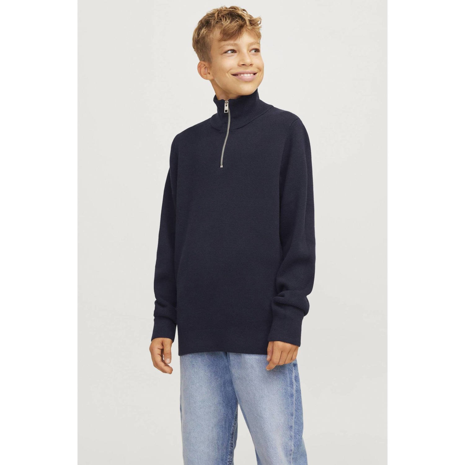 JACK & JONES JUNIOR gebreide trui donkerblauw