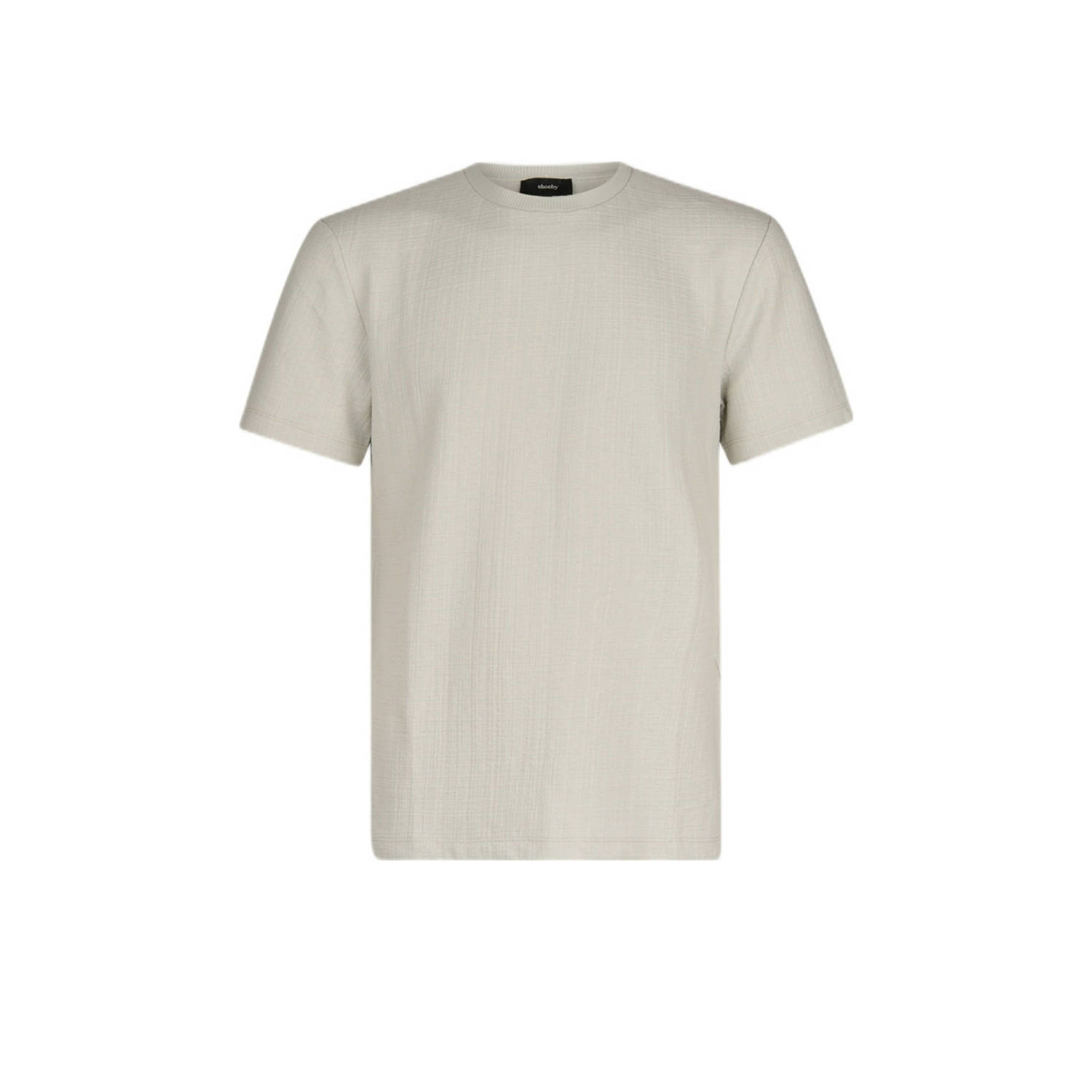 Shoeby gebreid regular fit T-shirt met ingebreid patroon lichtgrijs