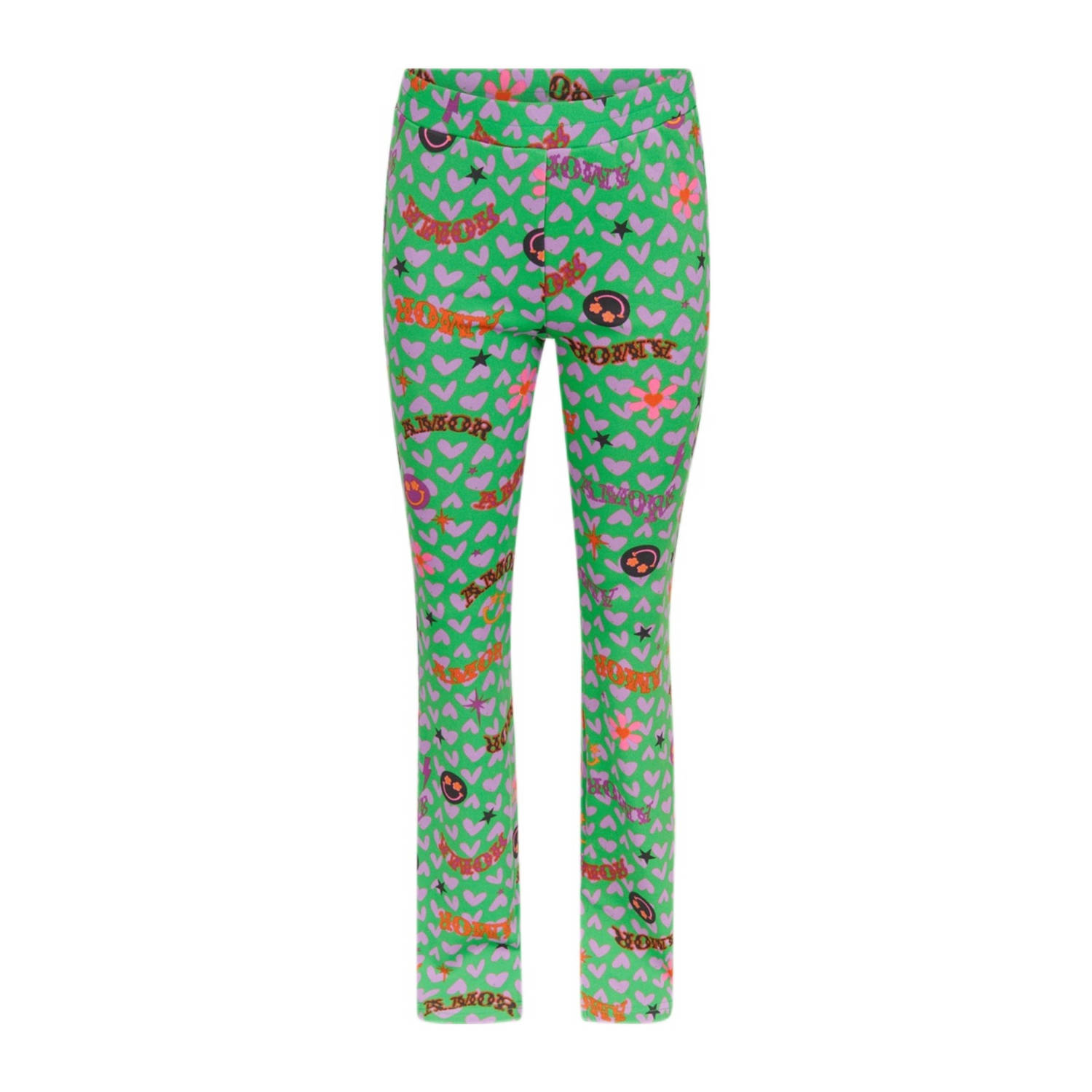 Shoeby broek met all over print groen Meisjes Polyester All over print 110 116