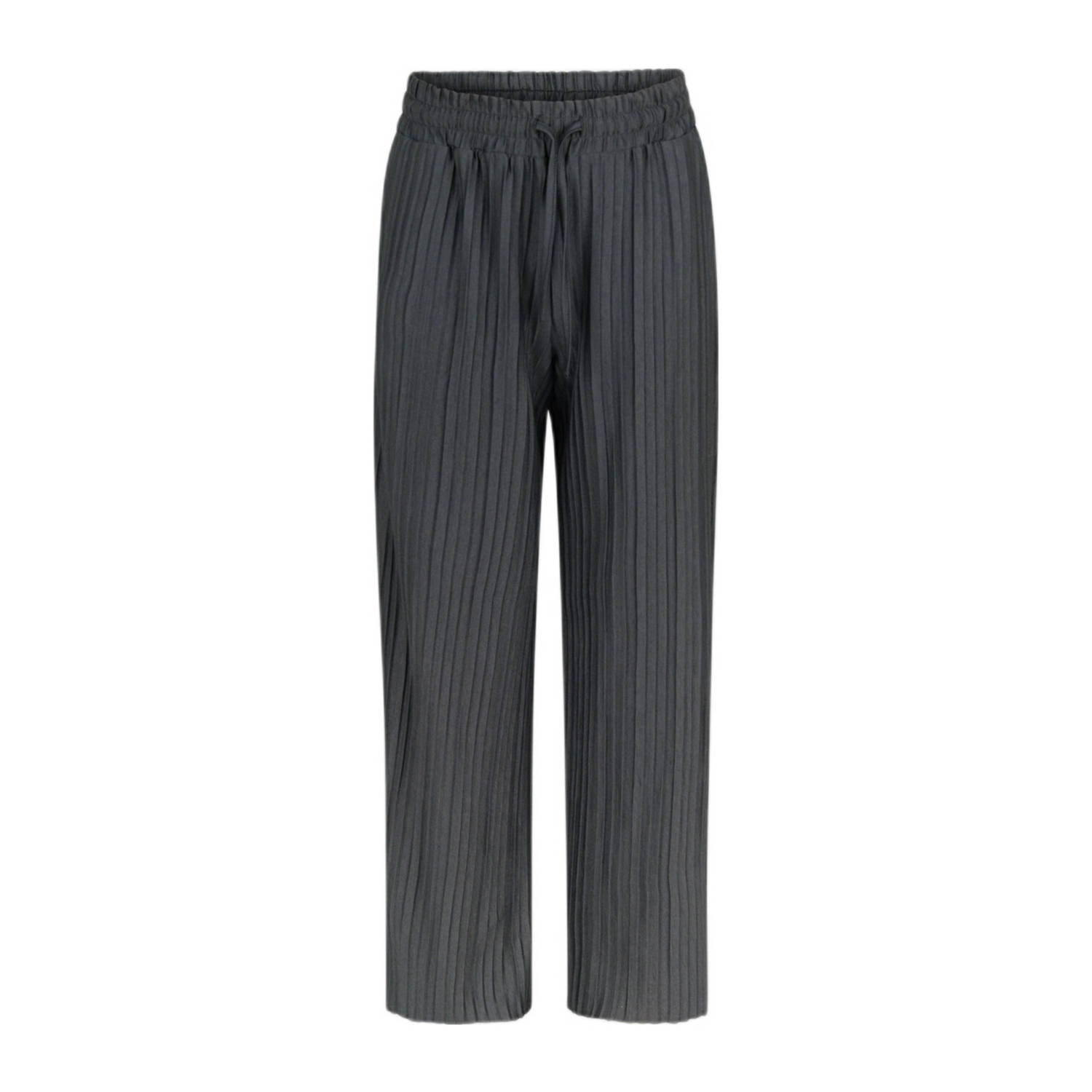 Shoeby high waist loose fit broek antraciet Grijs Meisjes Polyester Effen 146 152