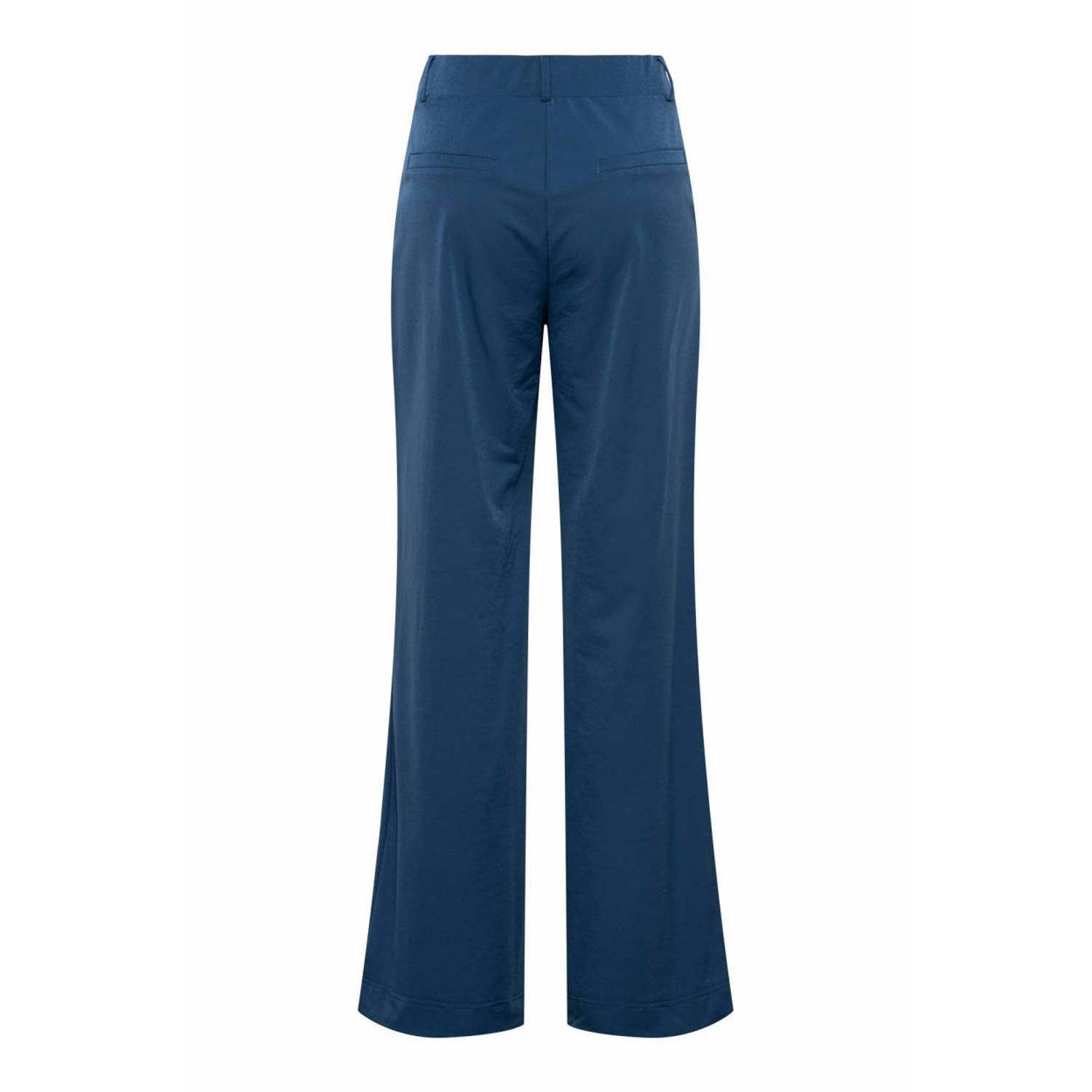 &Co Woman straight fit broek PATRICE TRAVEL blauw