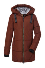 thumbnail: Donkerrode dames G.I.G.A. DX outdoor jas van polyester met lange mouwen, capuchon en 2-way rits
