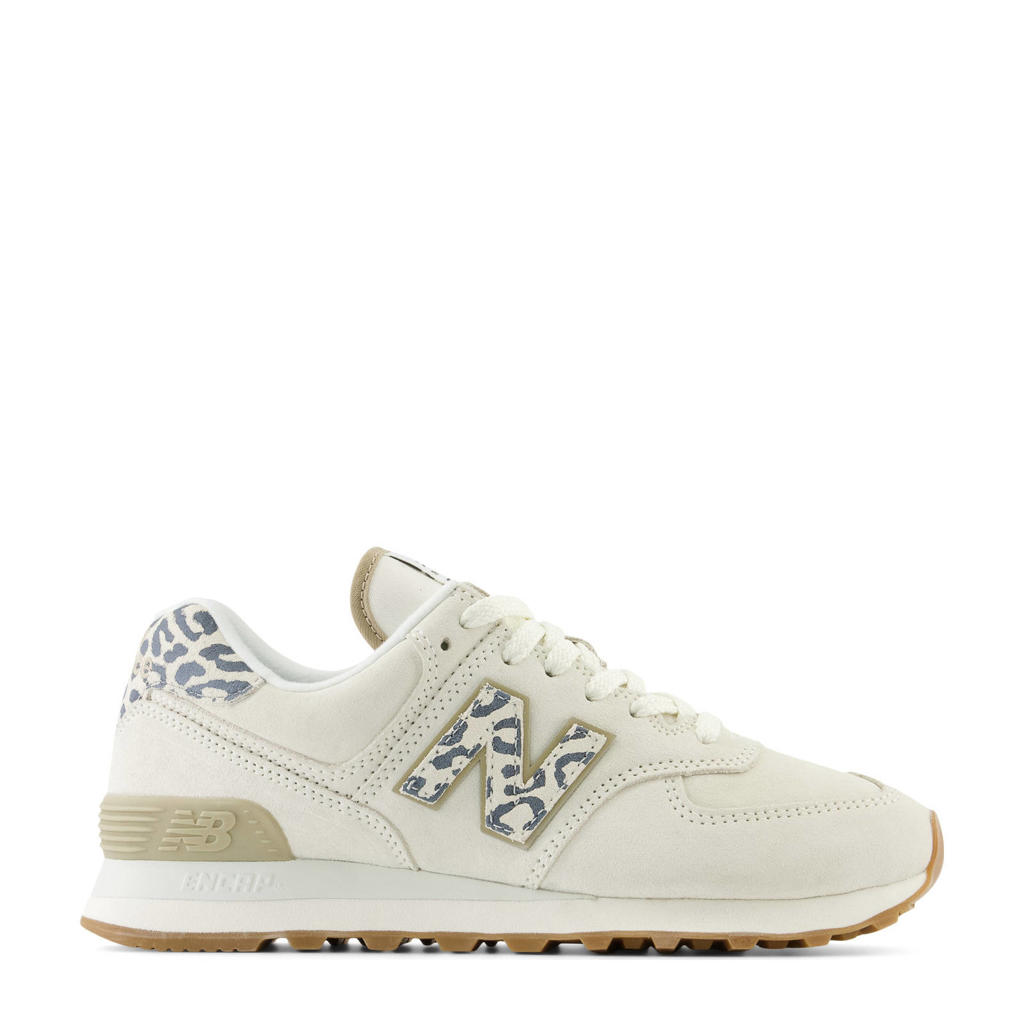 Ecru en blauwe dames New Balance 574 sneakers van mesh-suã¨de-leer/voering: mesh/voetbed: eva met veters