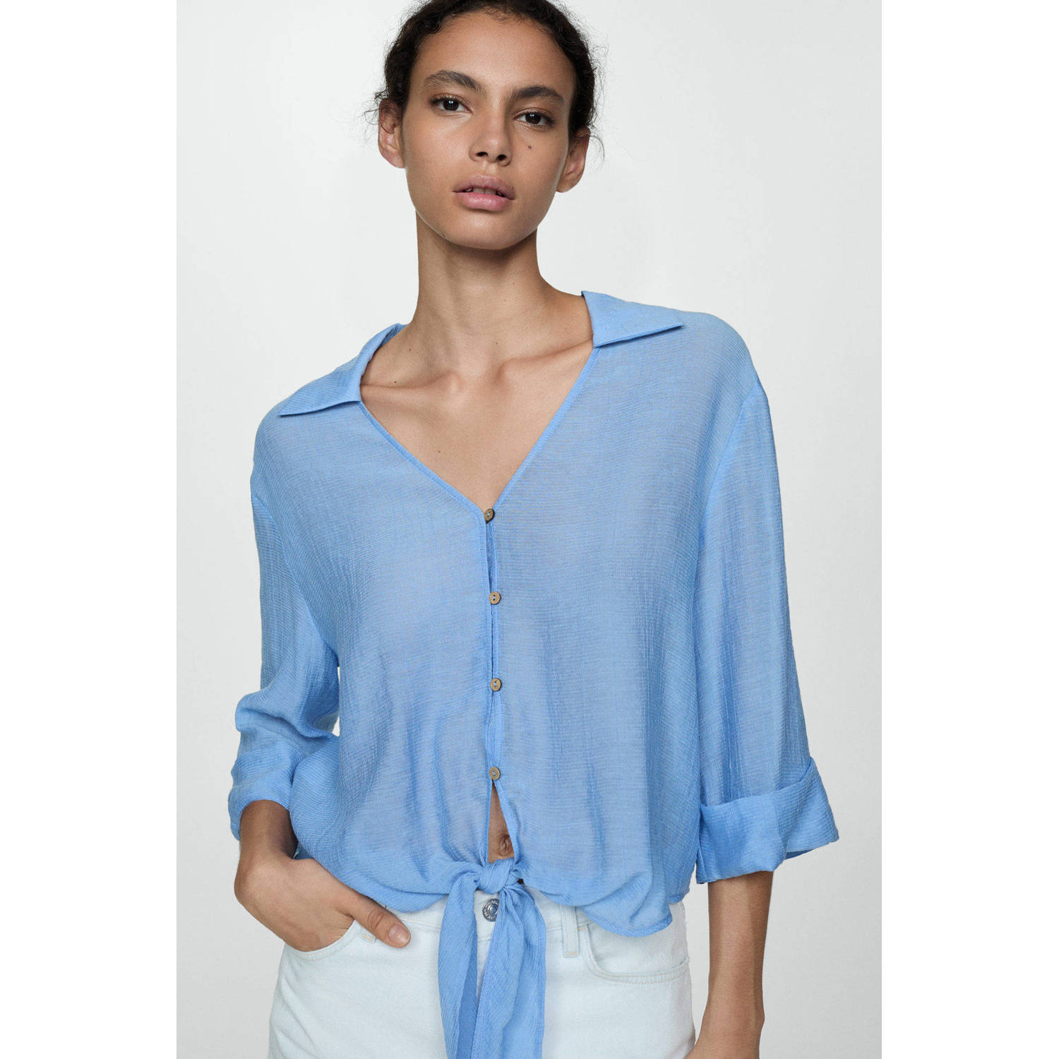 Mango blouse blauw