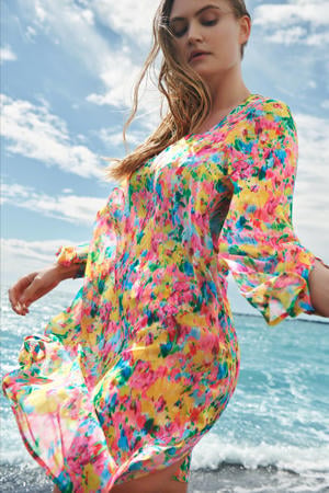 strandtuniek Ubud roze/geel/turquoise
